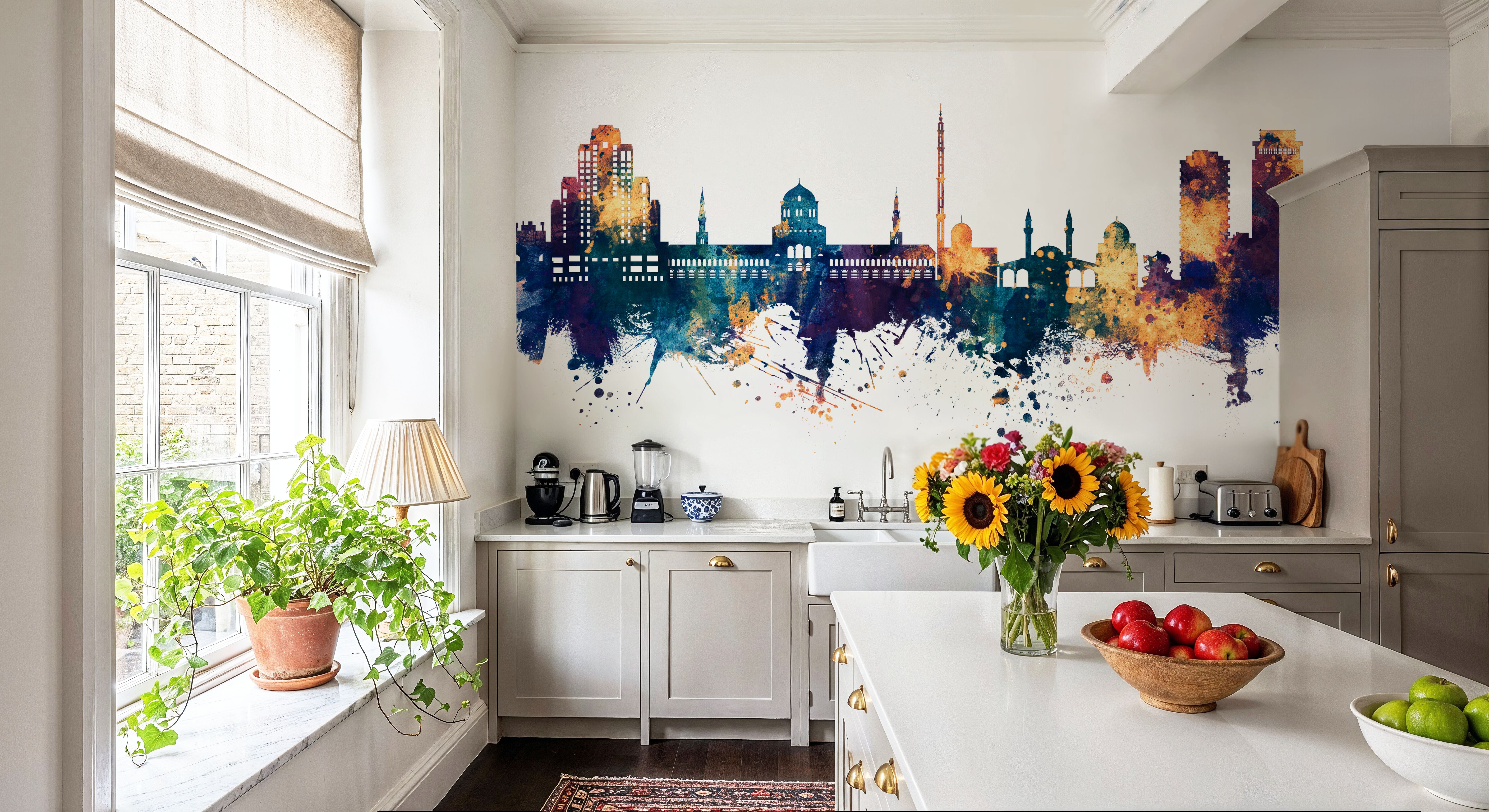 Damascus Syria Skyline Blue & Bronze