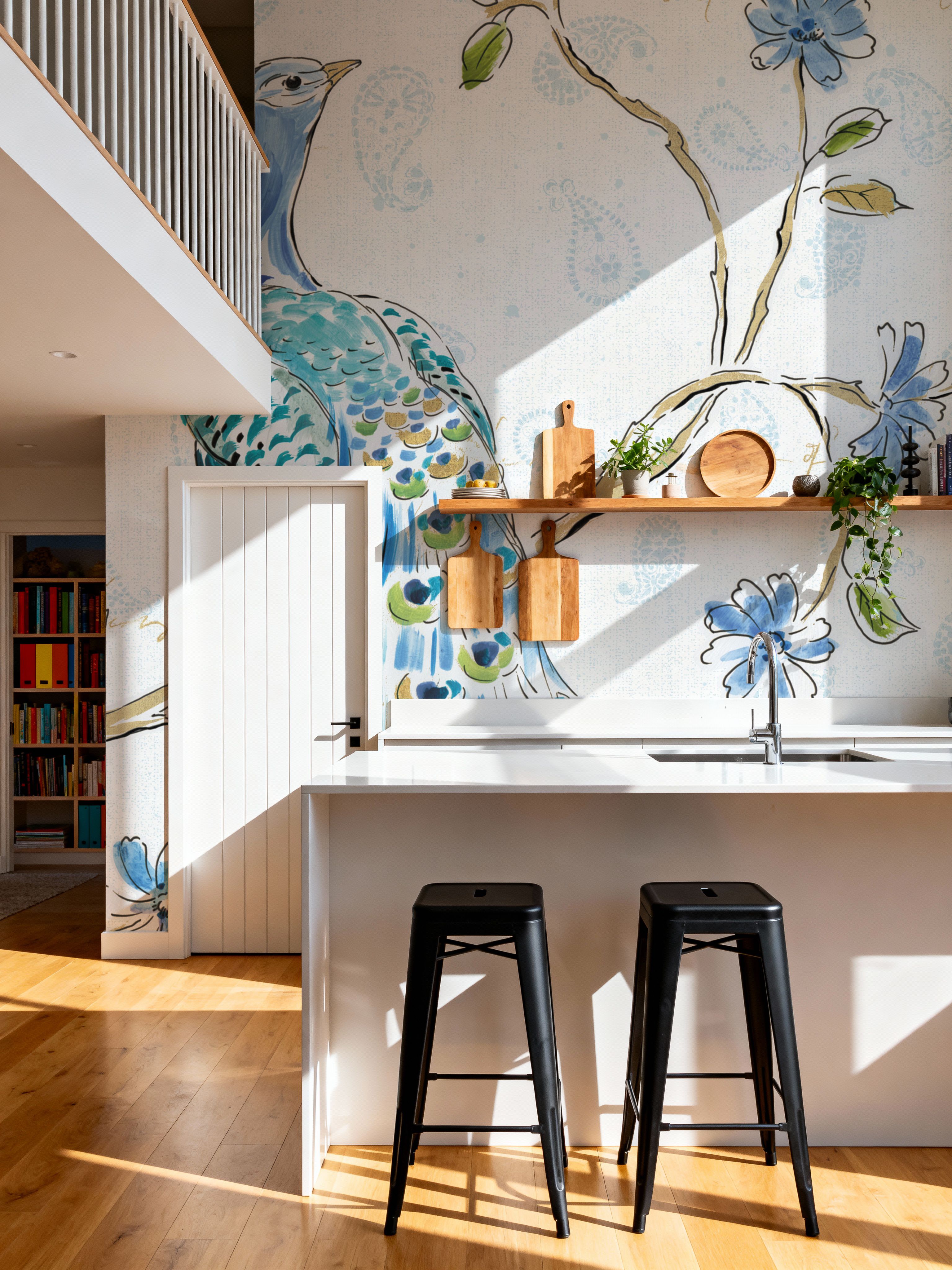 Peacock Allegory I White