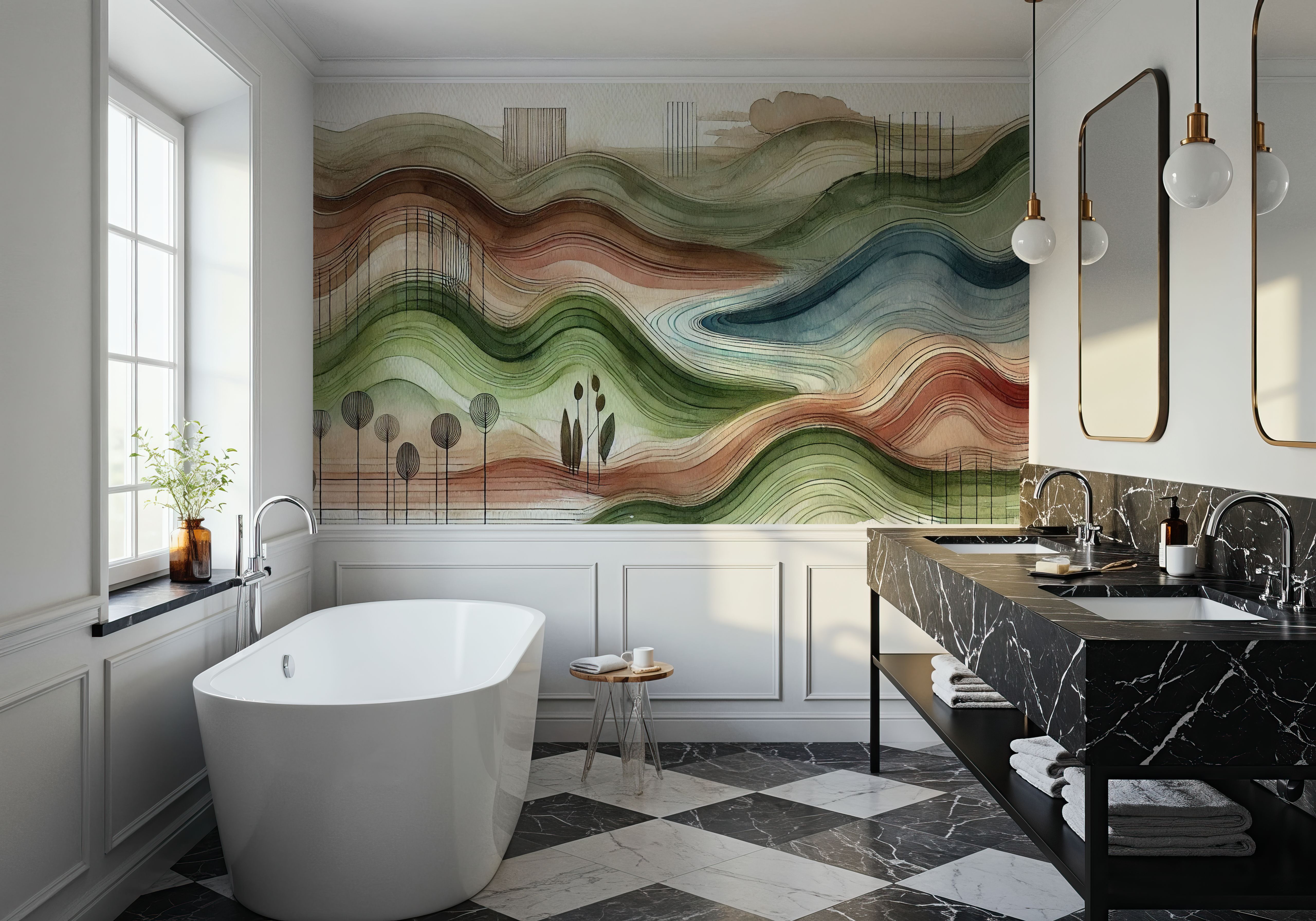 Nature Vibes in Art Deco, Papel pintado