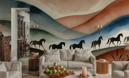 Tranquil Horse Escape in Art Deco