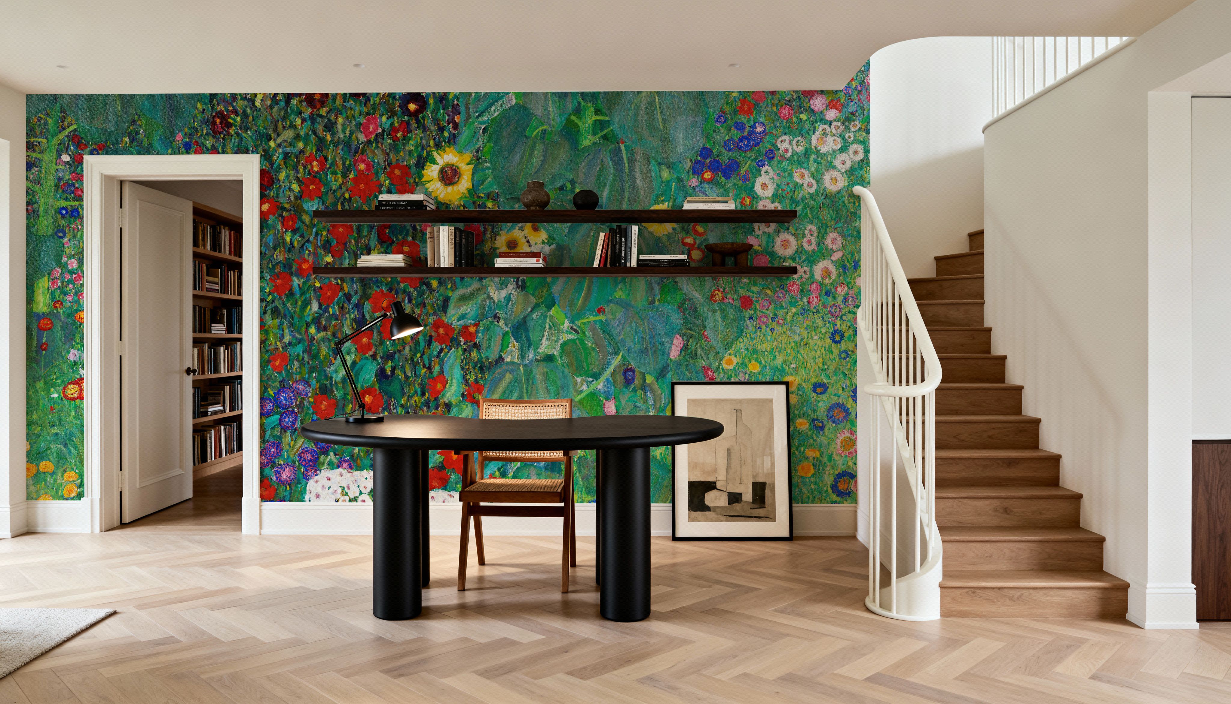 Farm Garden with Sunflowers , Wallpaper