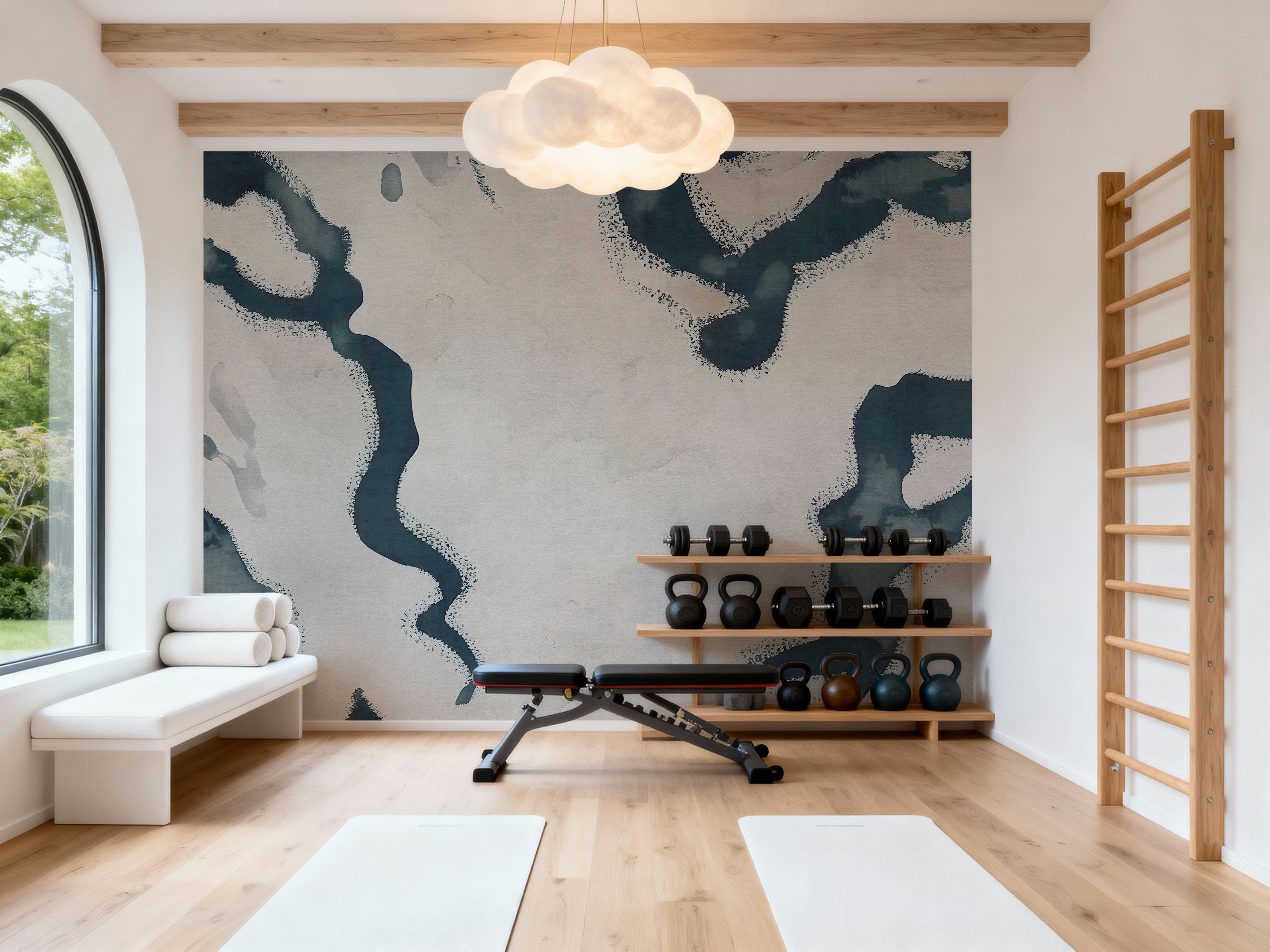 Abstract River Marks, Dark Teal