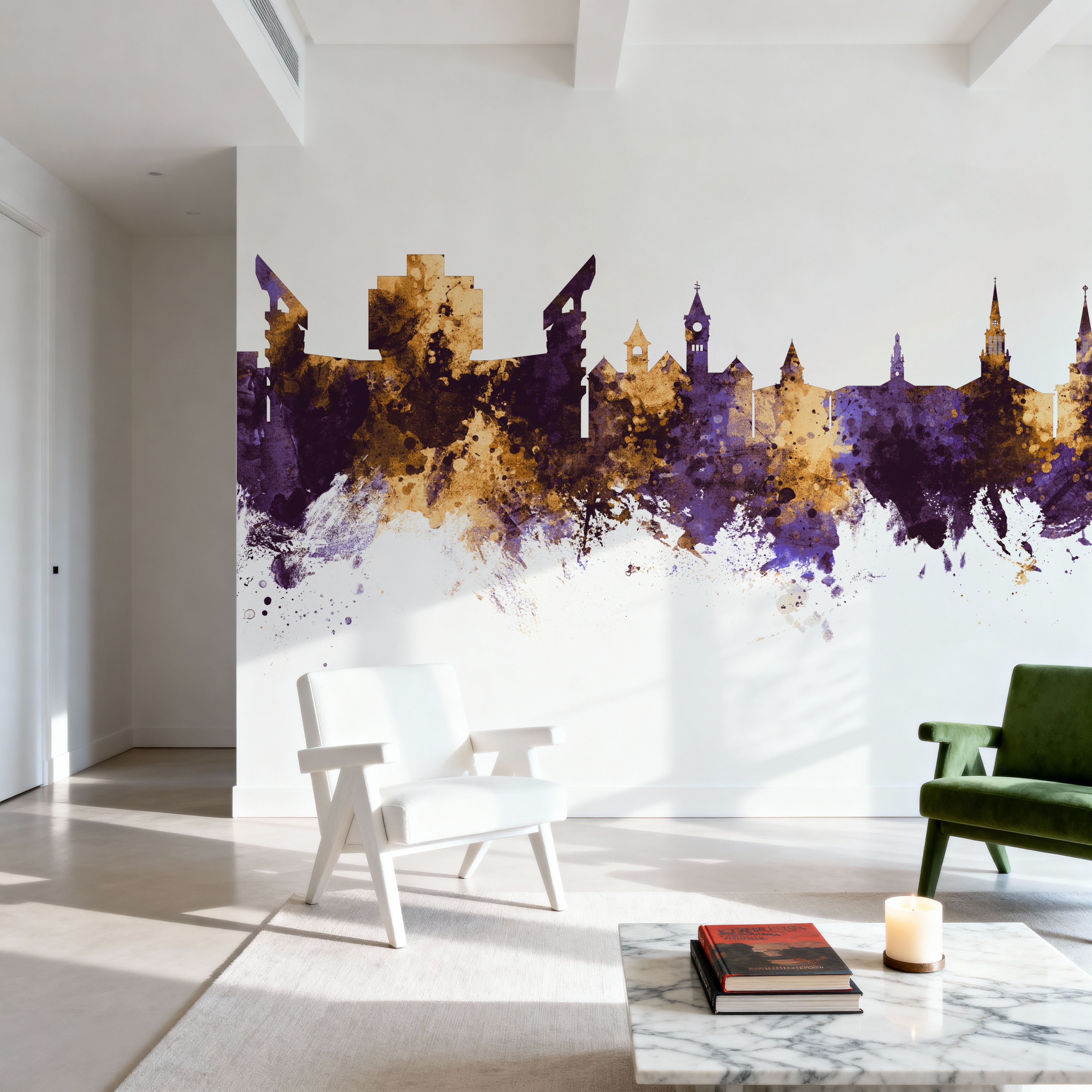 Auburn Alabama Skyline Purple & Gold