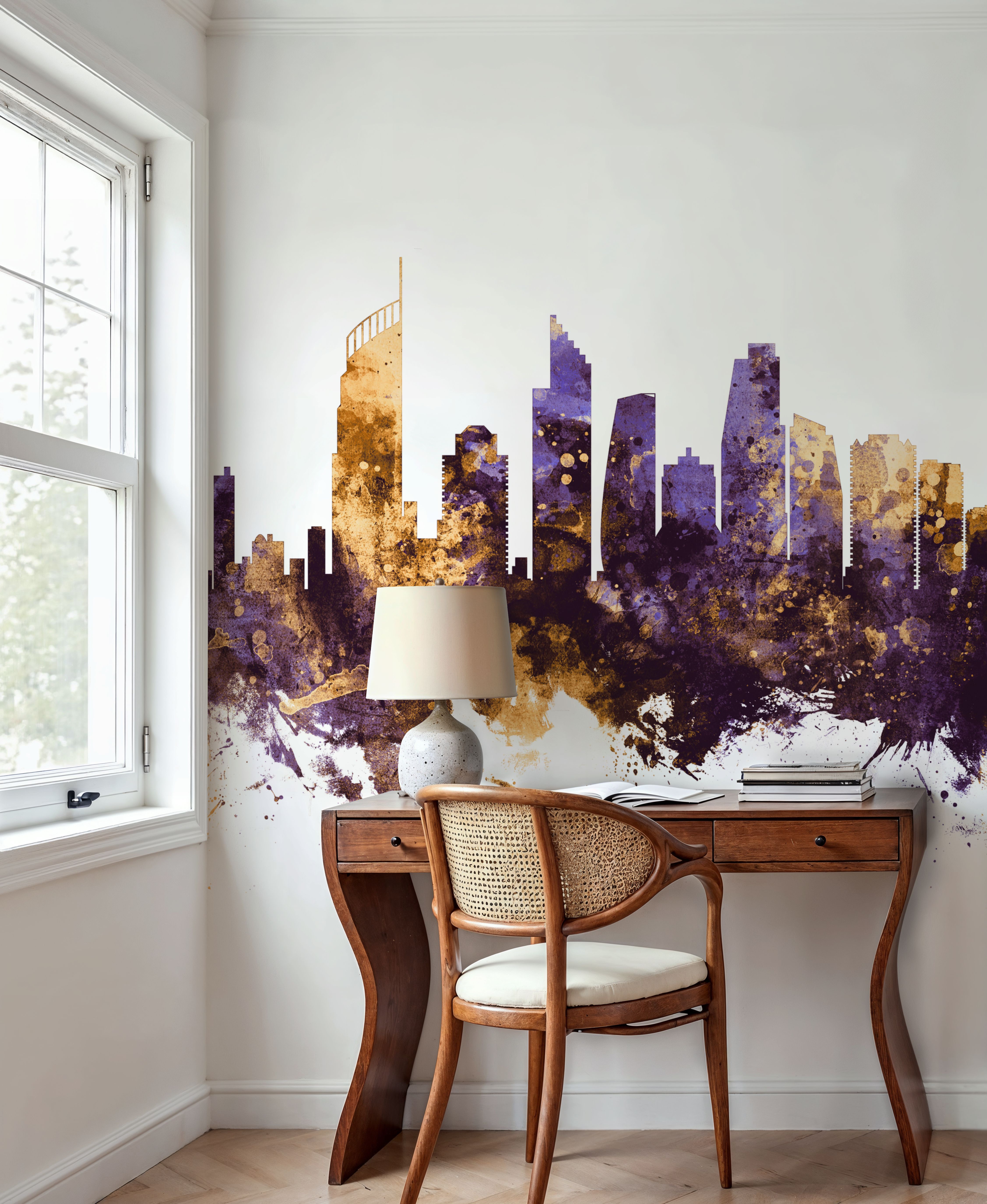 Gold Coast Australia Skyline Purple & Gold
