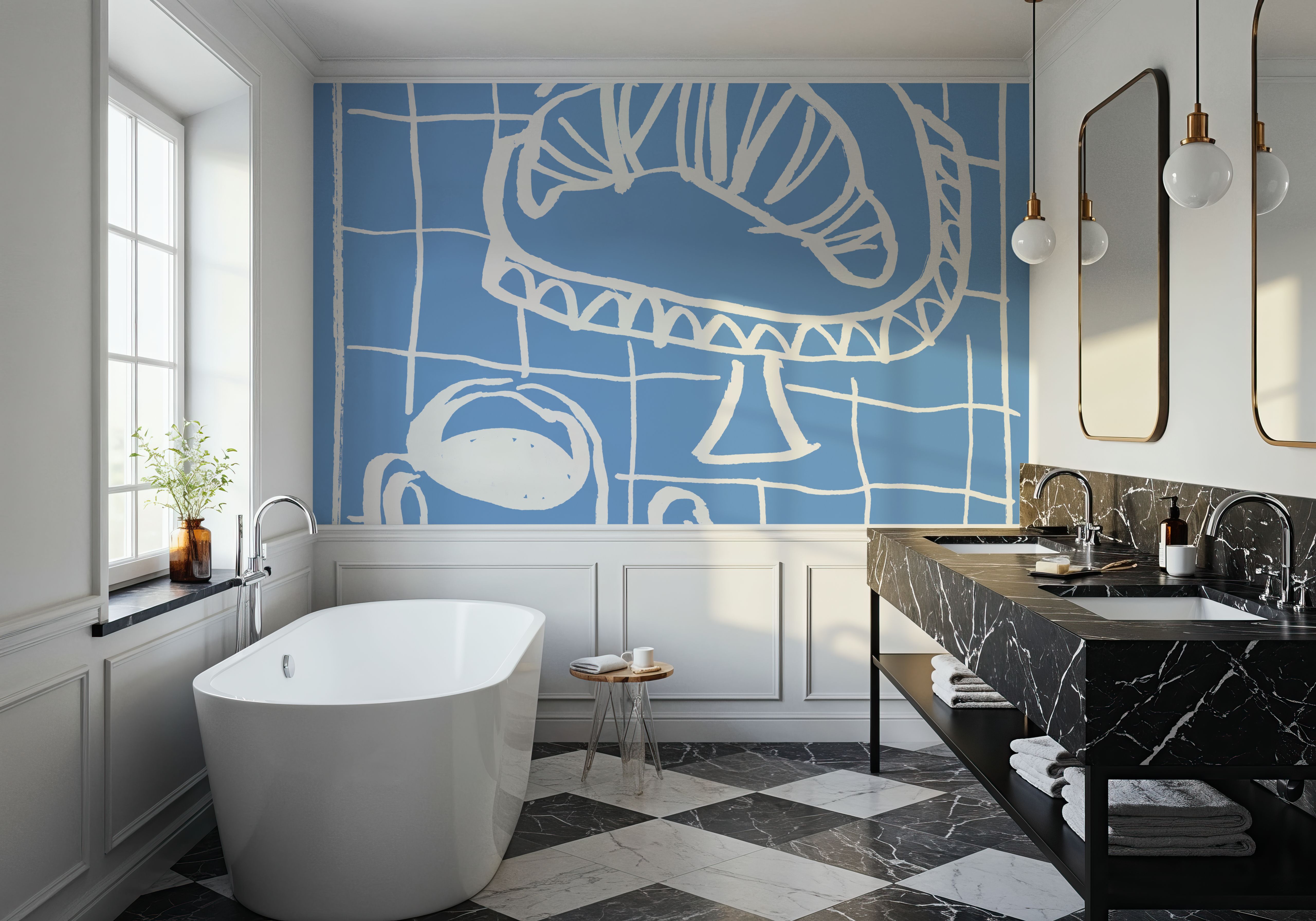 Breakfast Doodles IV Blue