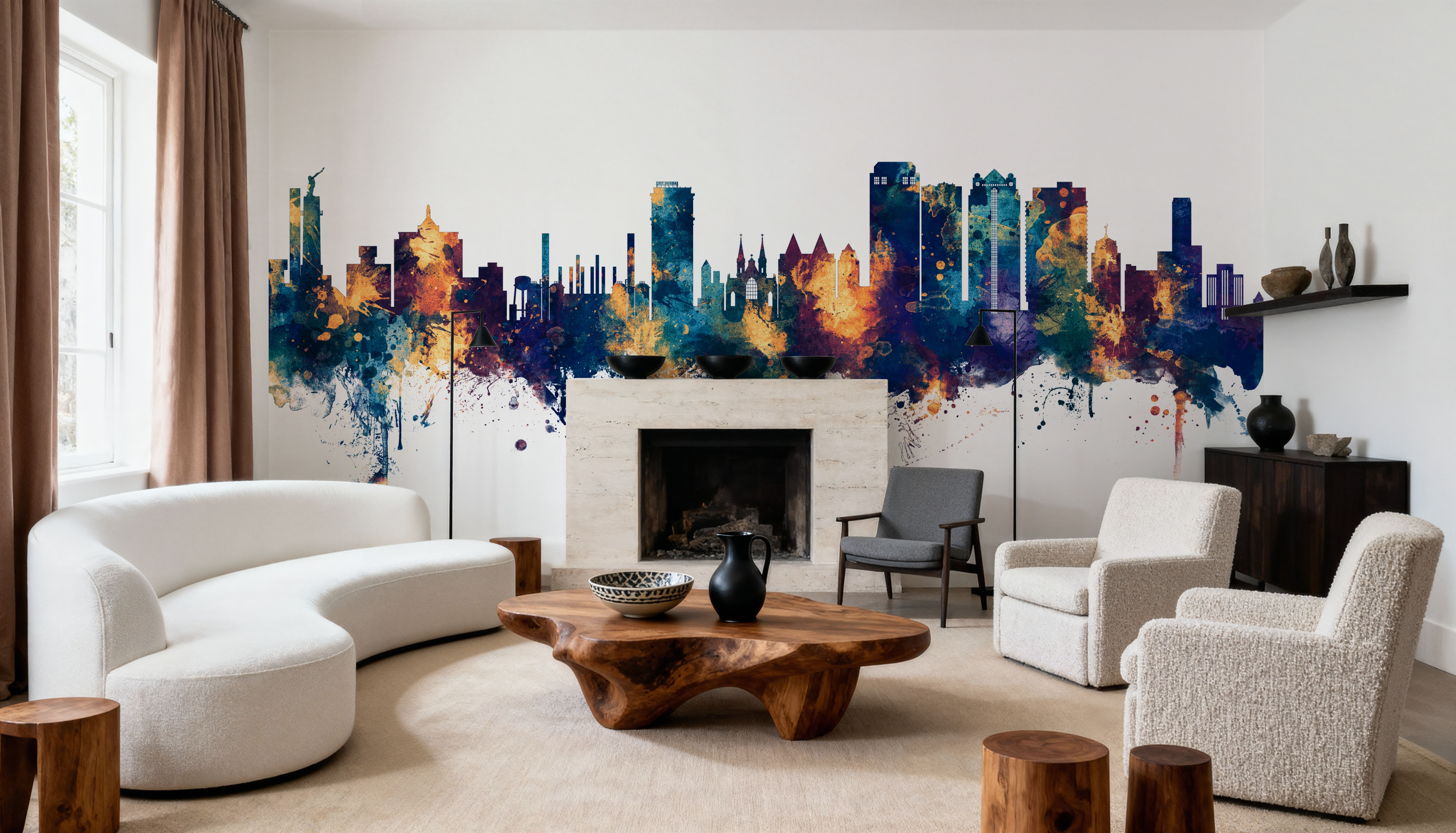 Birmingham Alabama Skyline Blue & Bronze