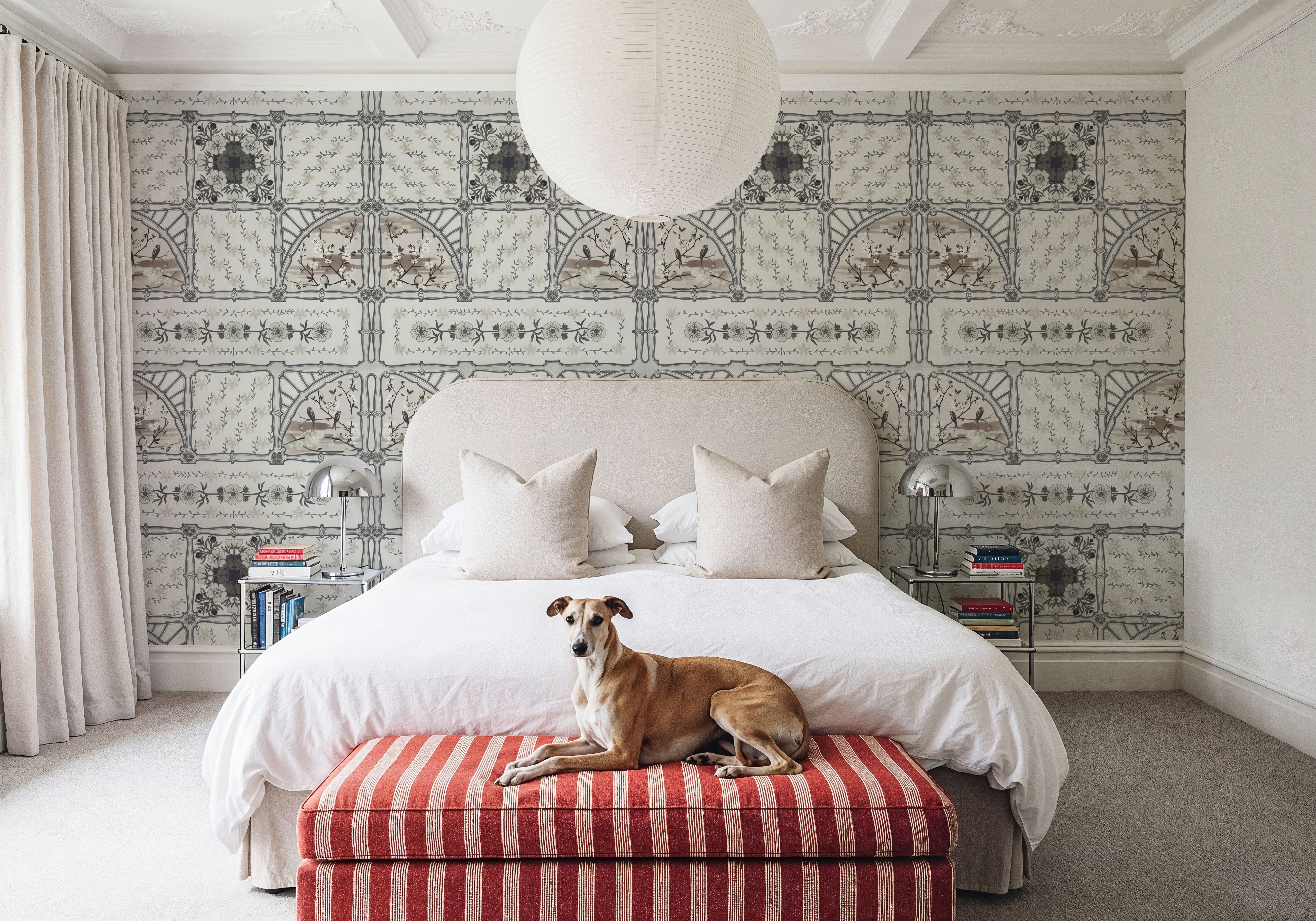 Sakura & Bird, Beige, Behang