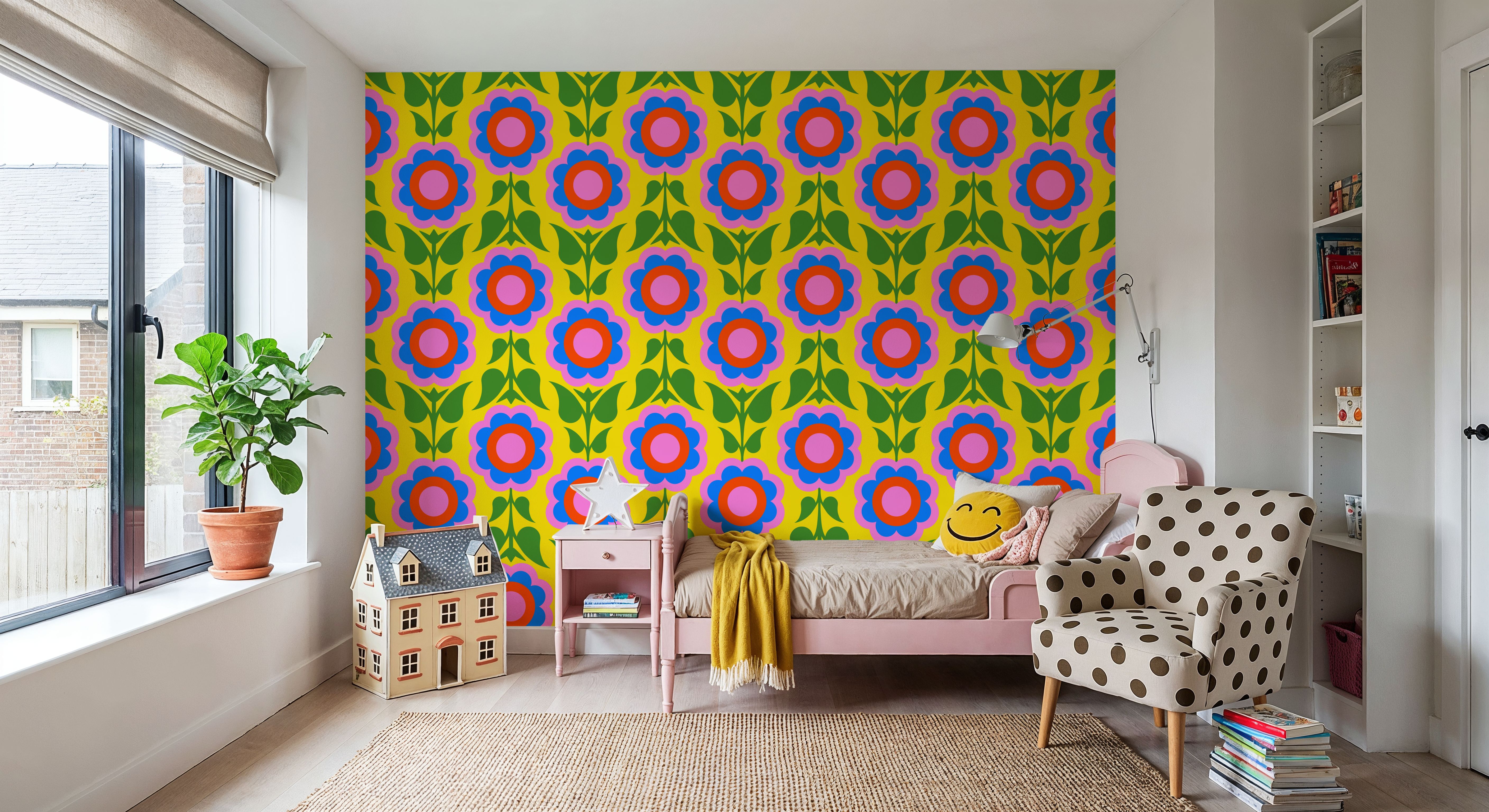 Retro Bold Blooms, Bright