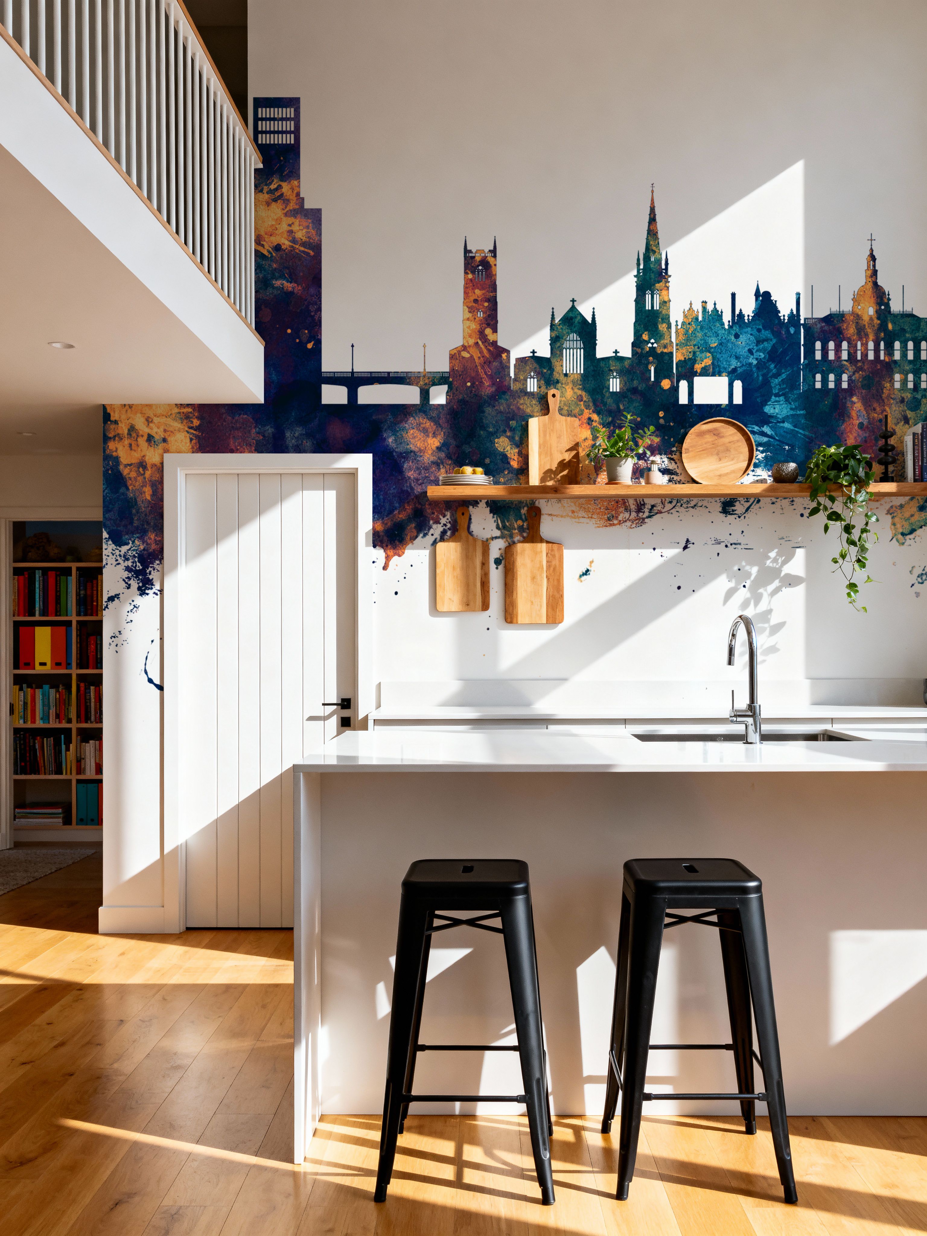 Ipswich England Skyline Blue & Bronze