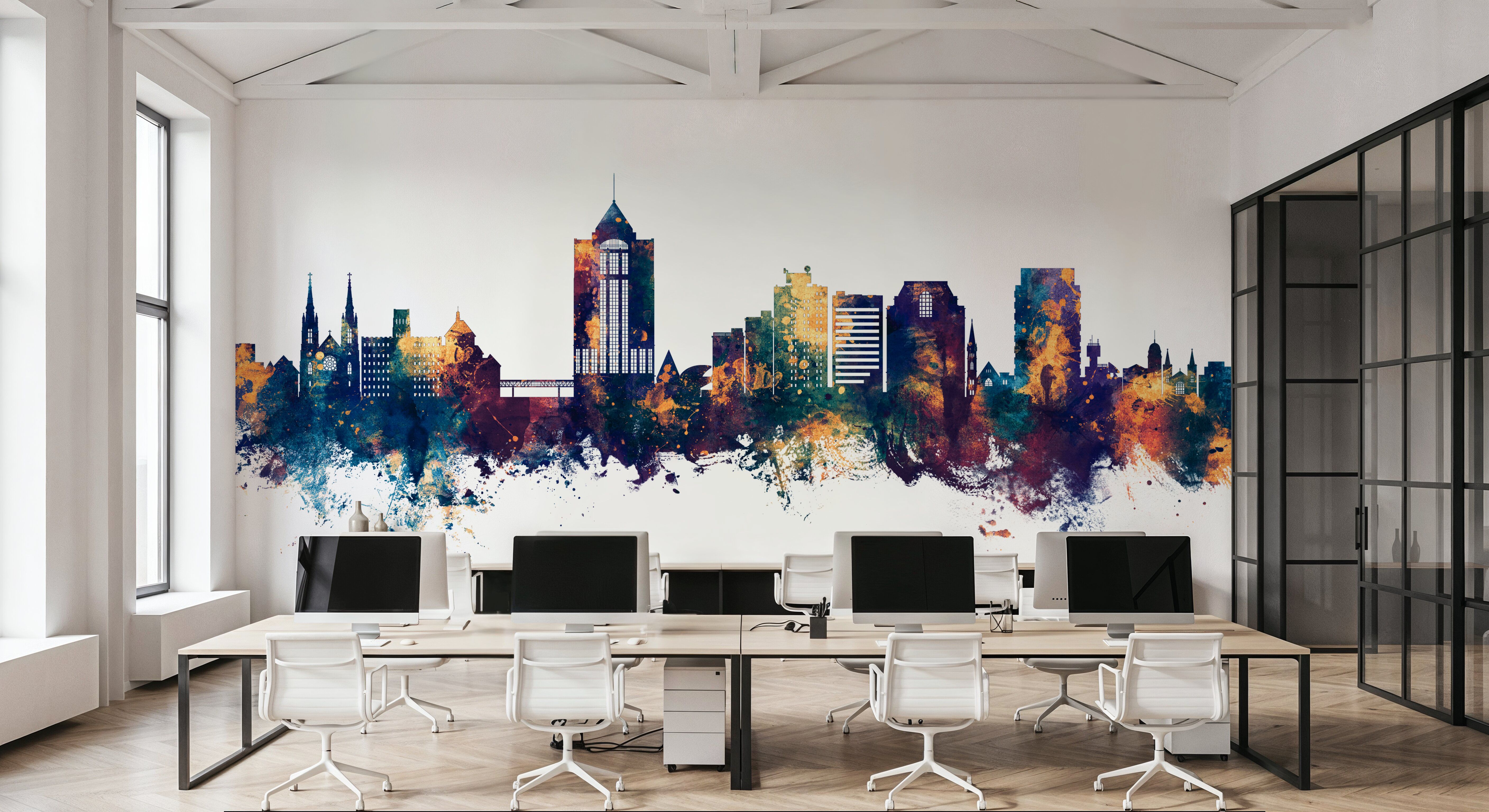 Roanoke Virginia Skyline Blue & Bronze