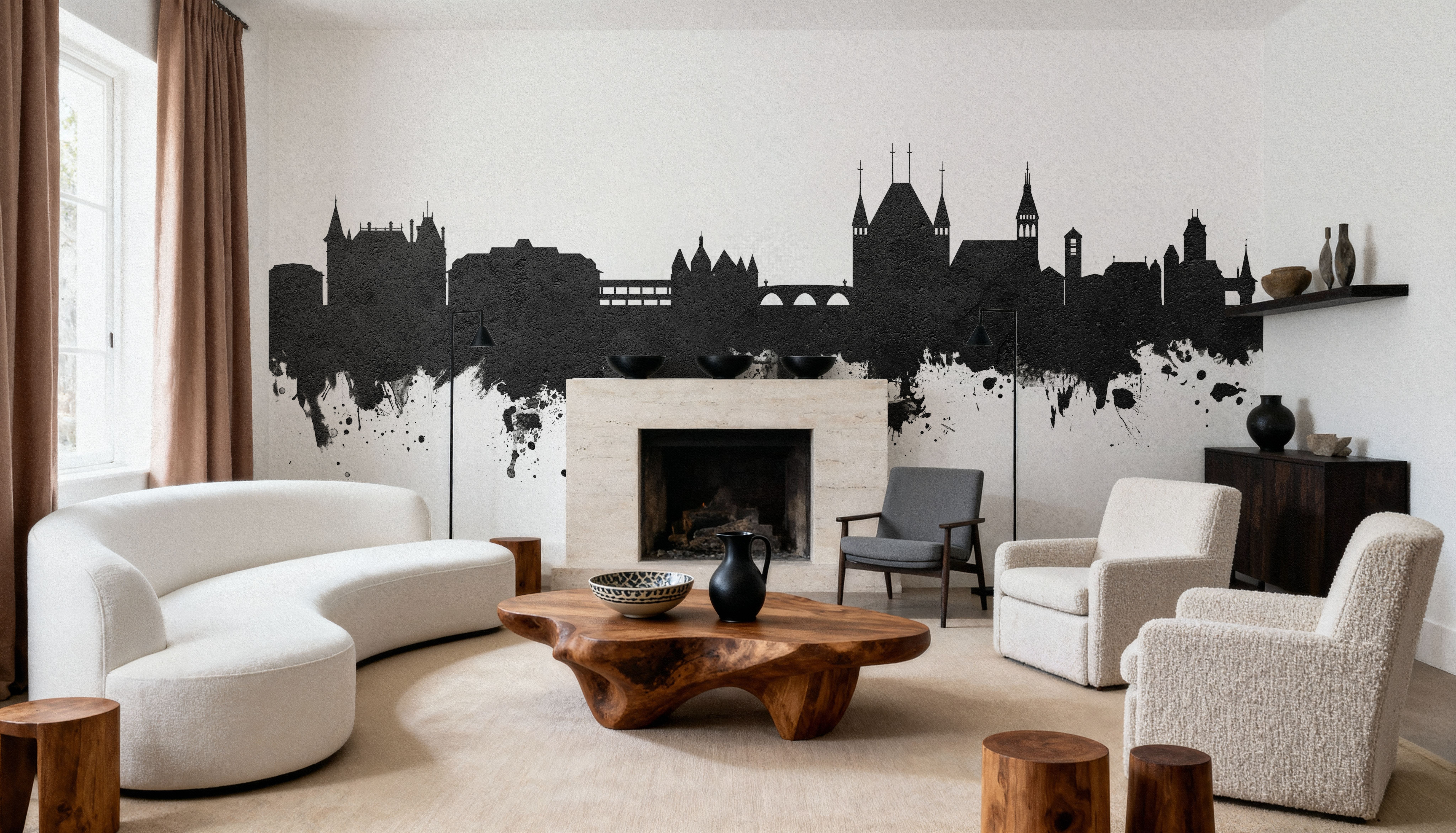 Thun Switzerland Skyline Black & White