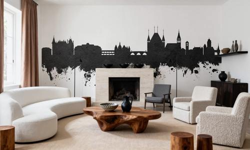 Thun Switzerland Skyline Black & White