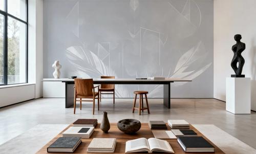 Solid Feather Geometry Gray