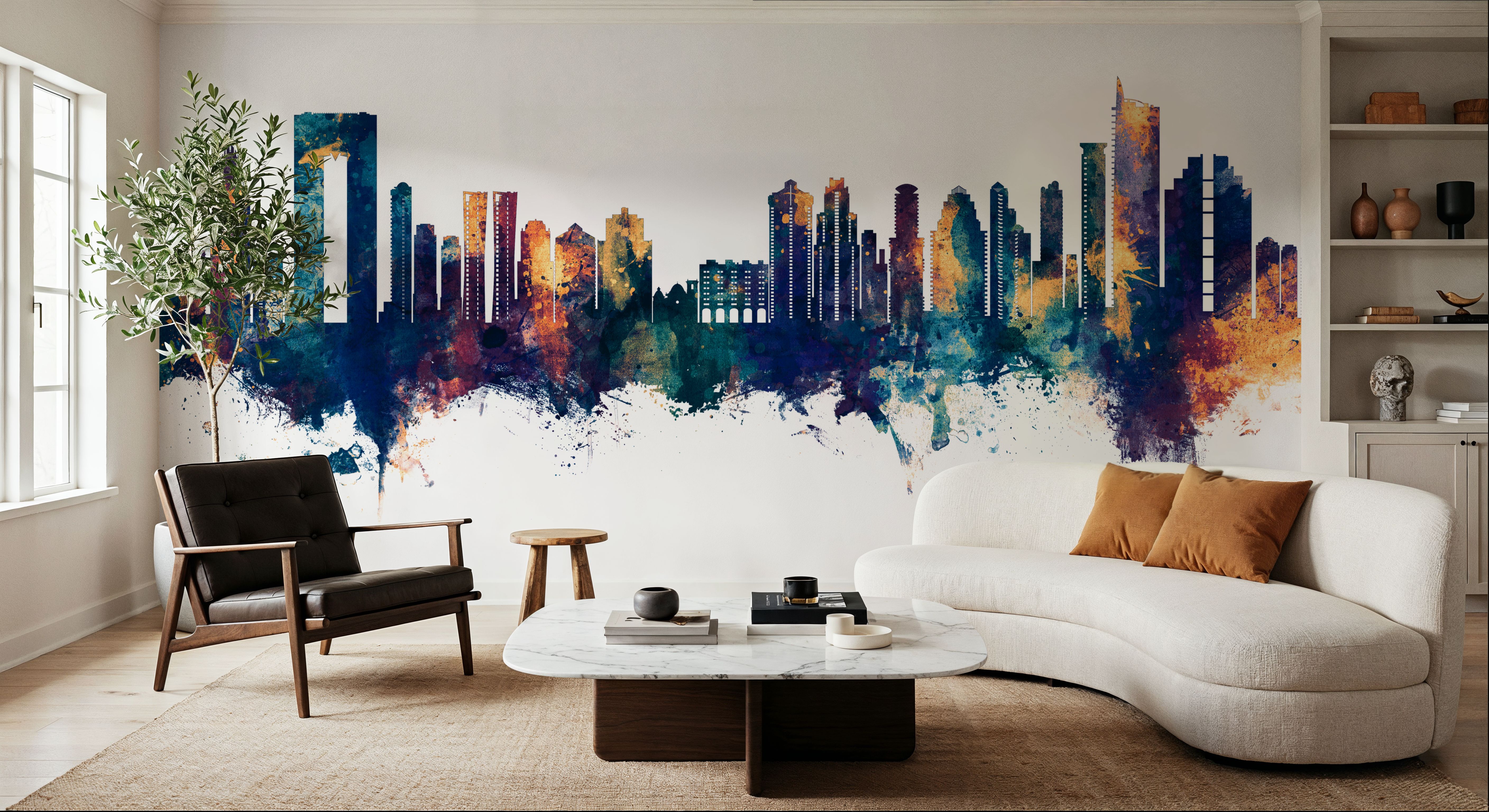 Benidorm Spain Skyline Blue & Bronze