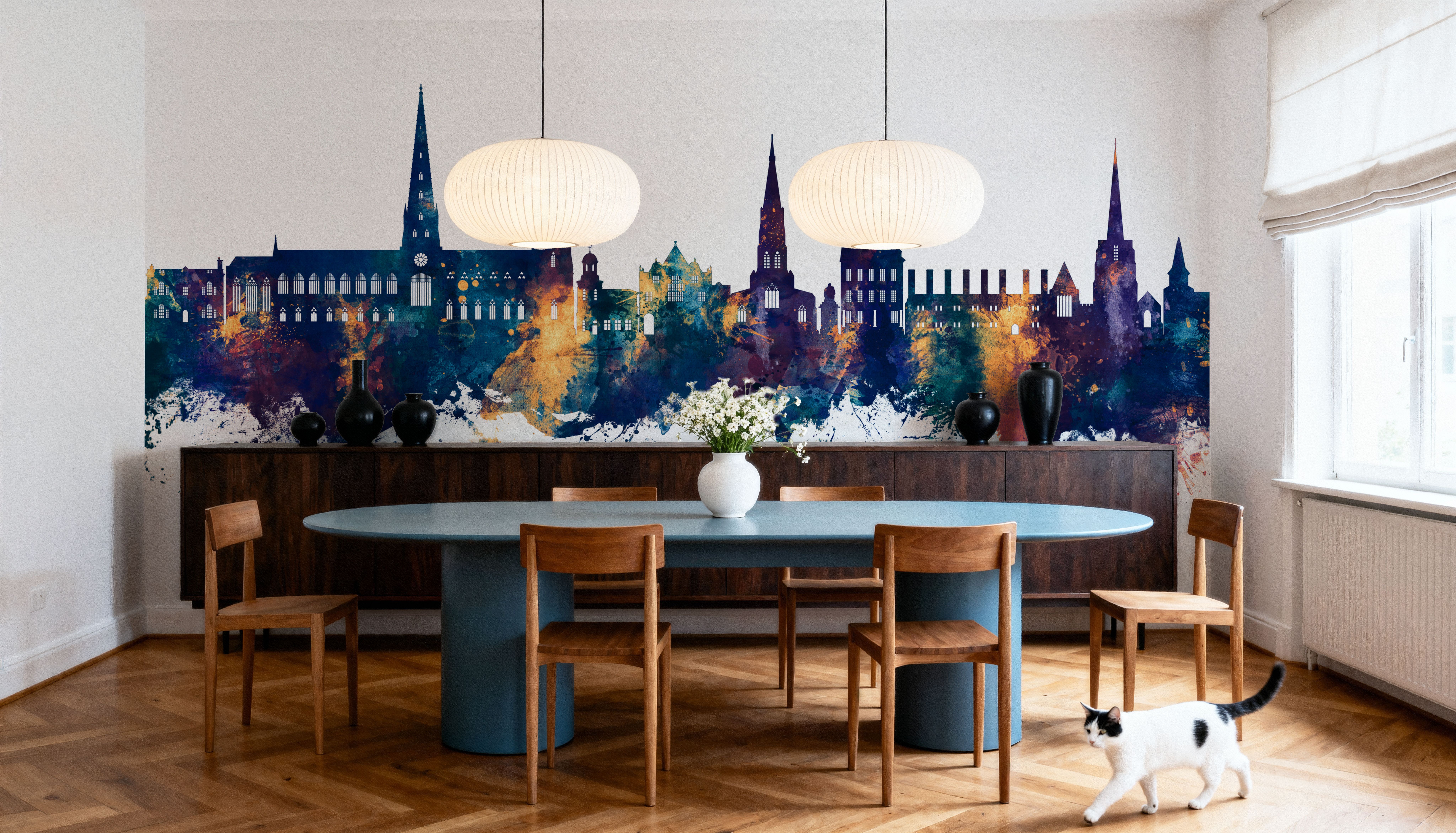 Lichfield England Skyline Blue & Bronze