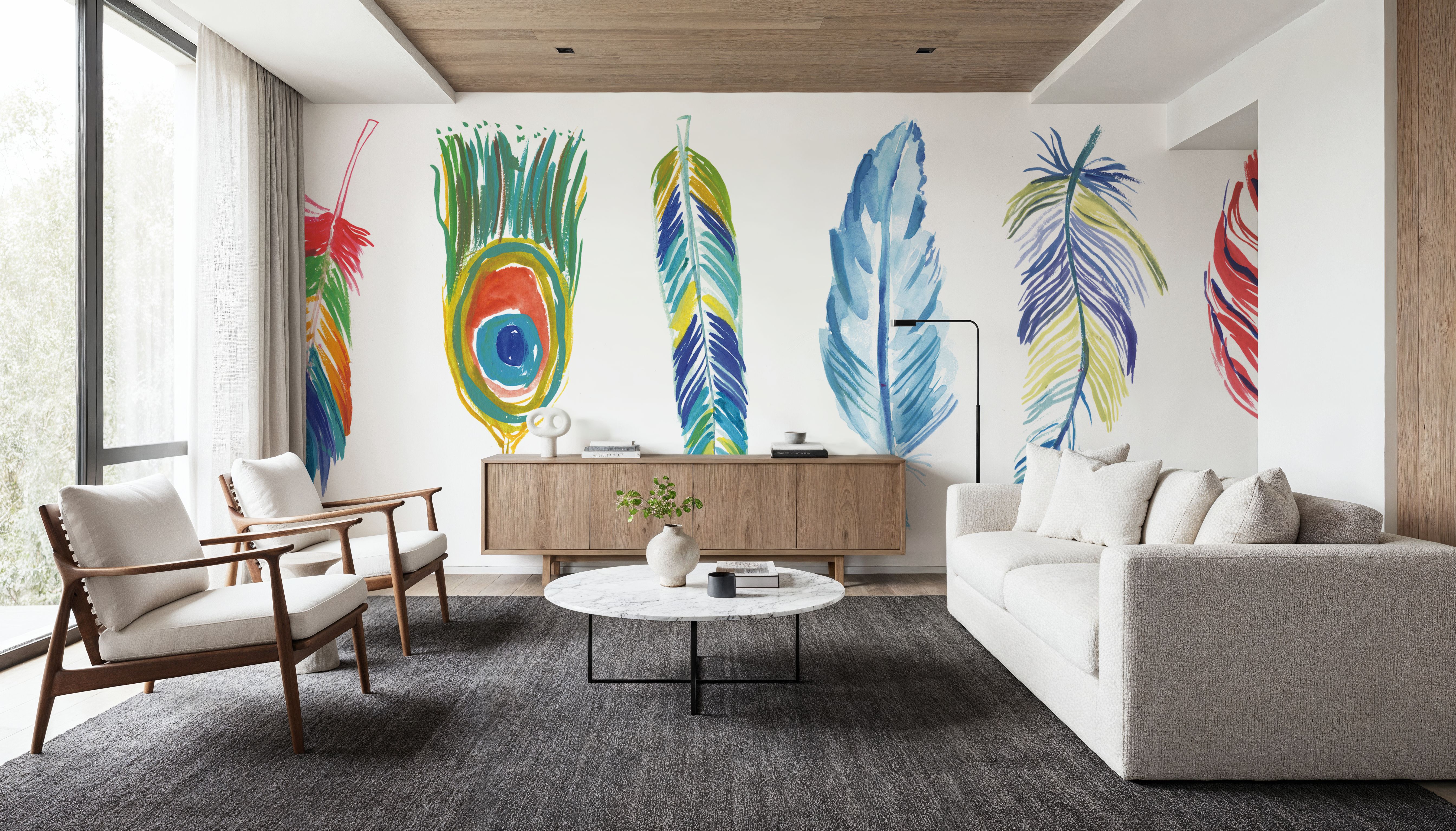 Rainbow Feathers I, Papier peint