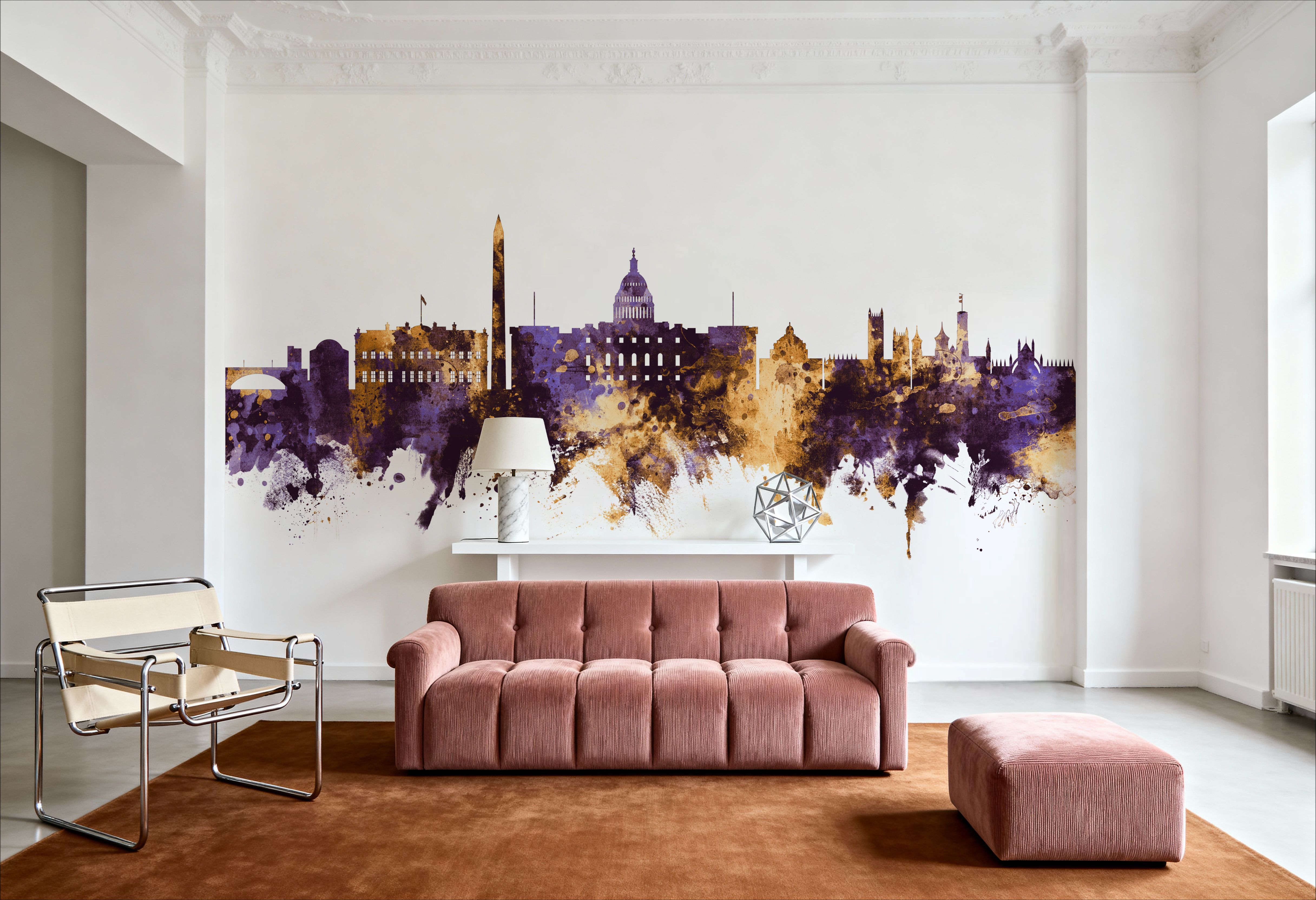 Washington DC Skyline Purple & Gold