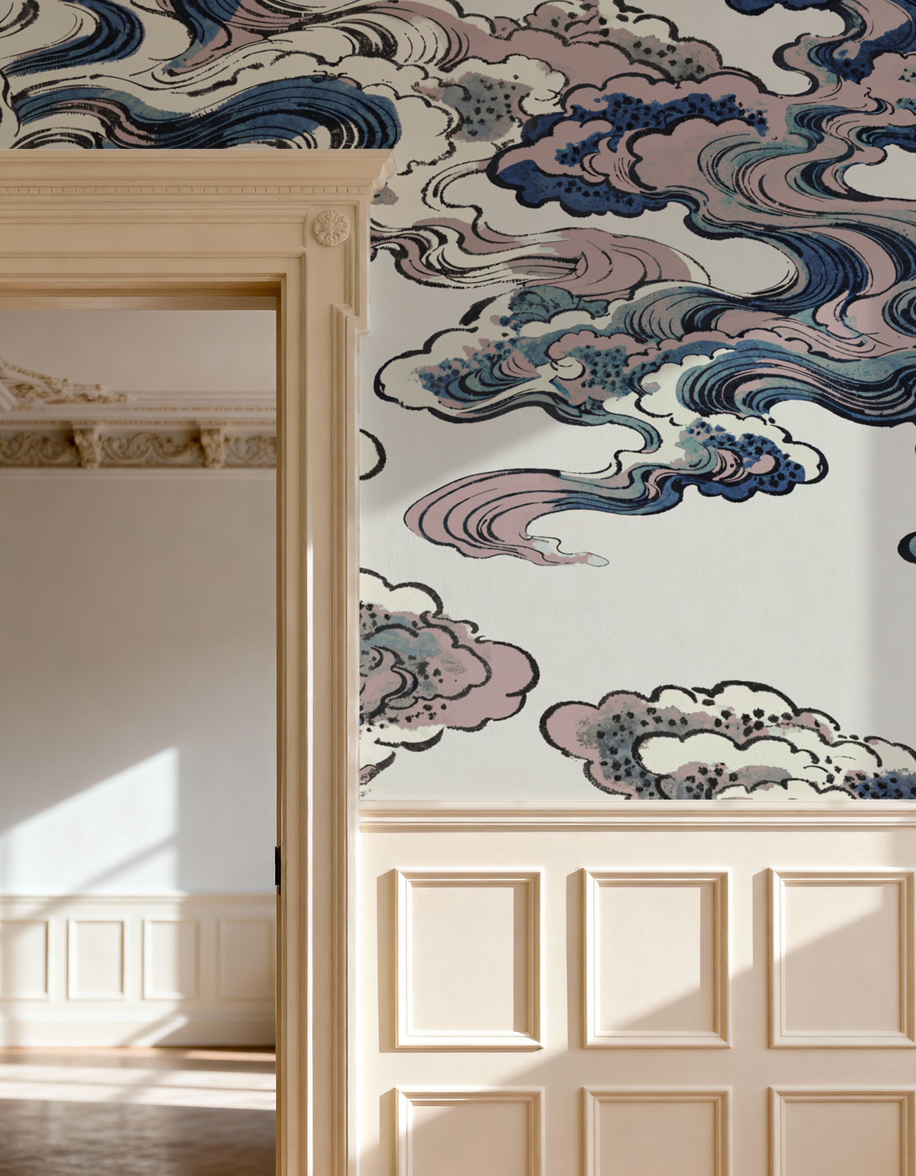 Ukiyo-e Clouds, Soft Pink