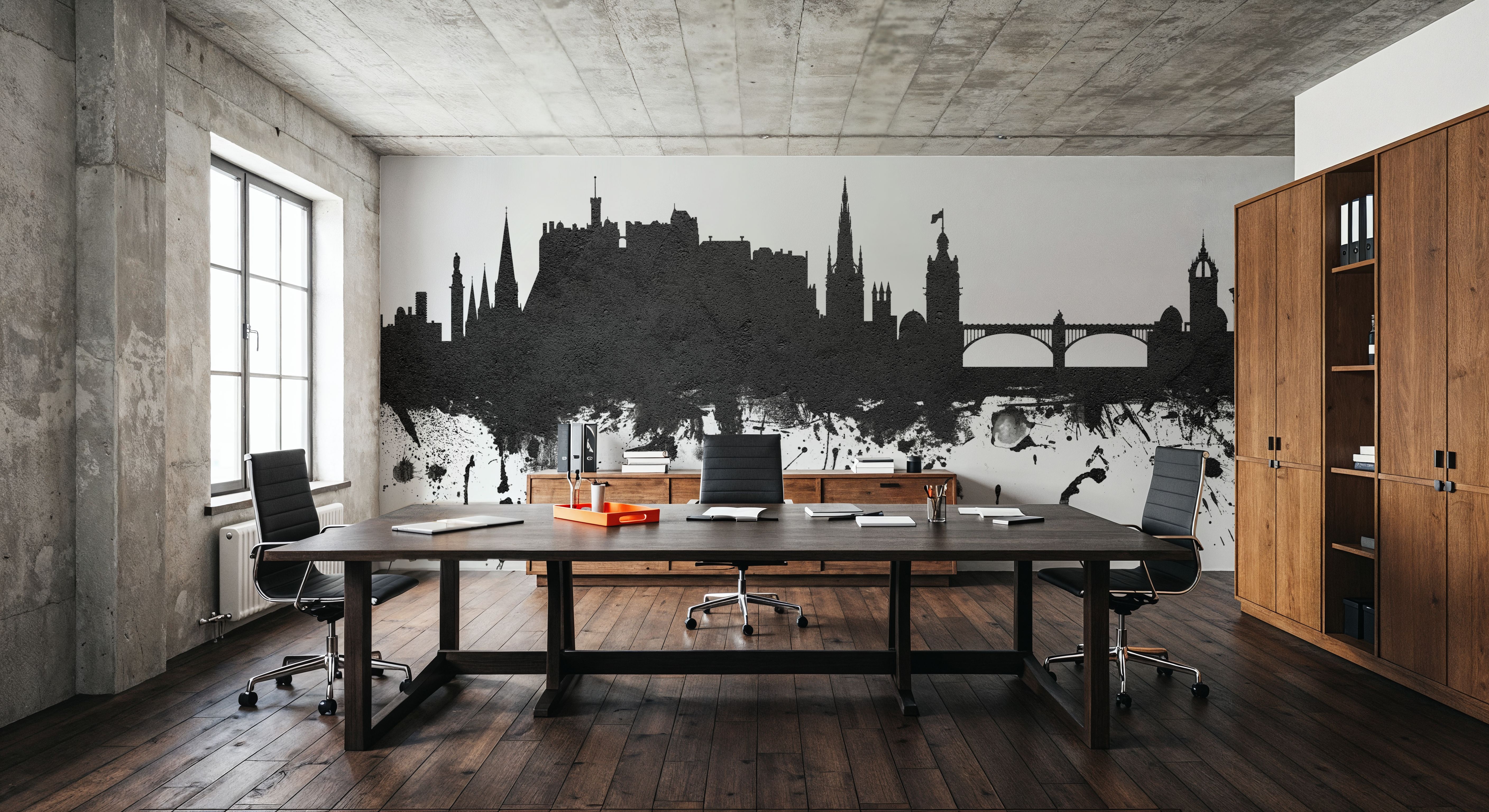 Edinburgh Scotland Skyline Black & White, Wallpaper