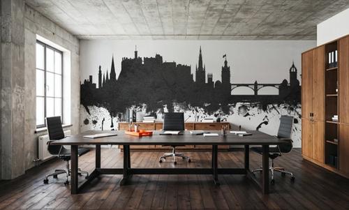 Edinburgh Scotland Skyline Black & White
