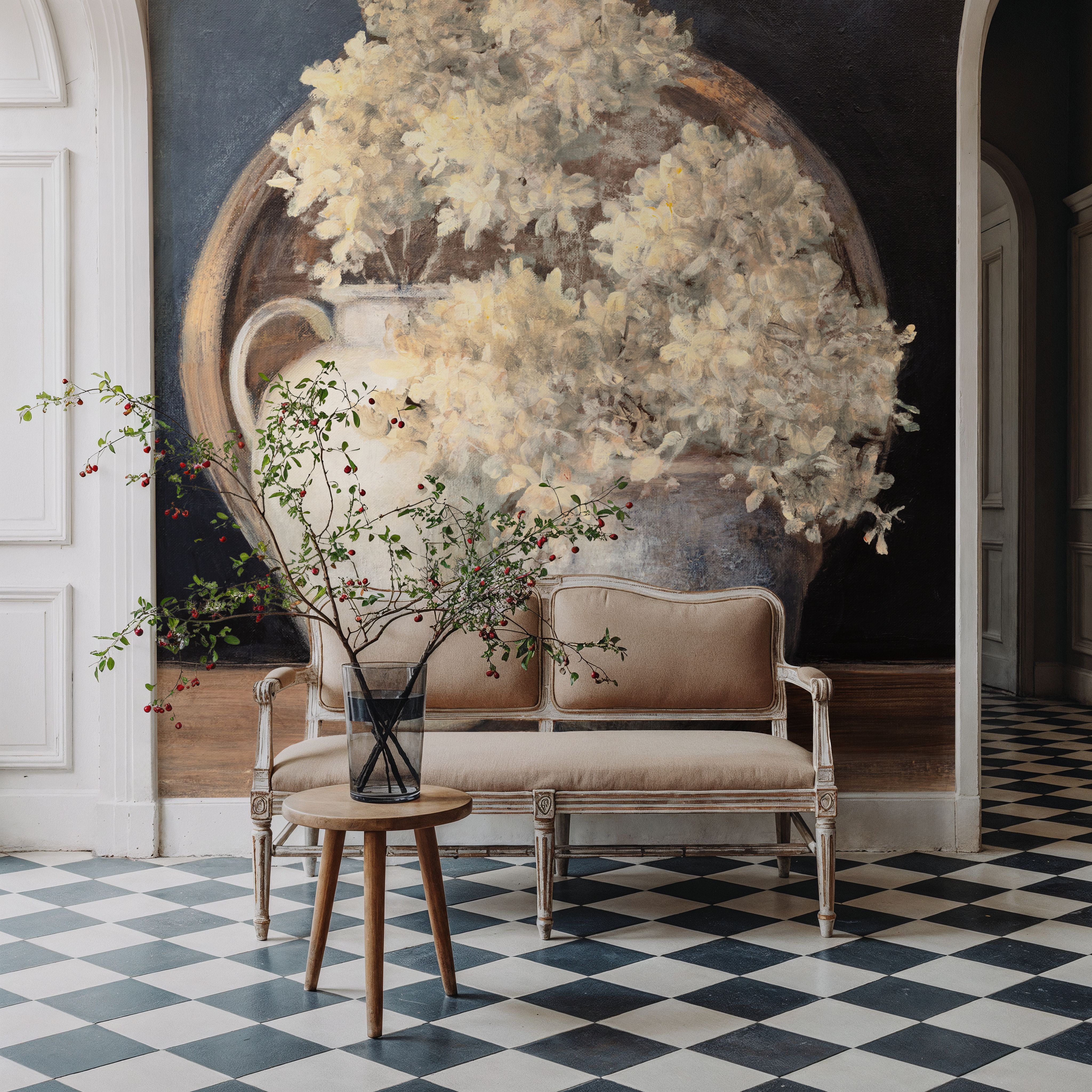 Golden Hydrangeas II White