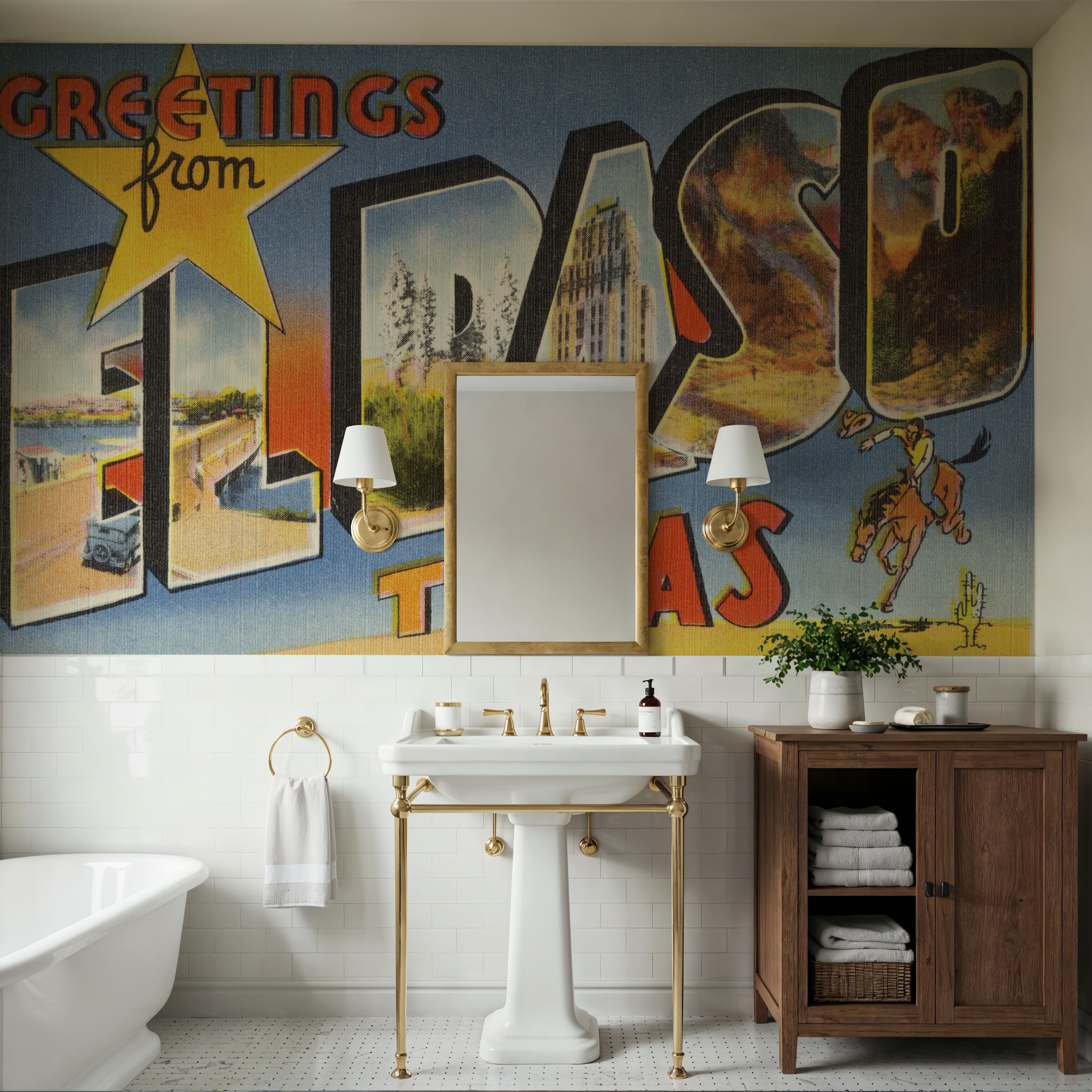 Greetings from El Paso - Screenprint Postcard