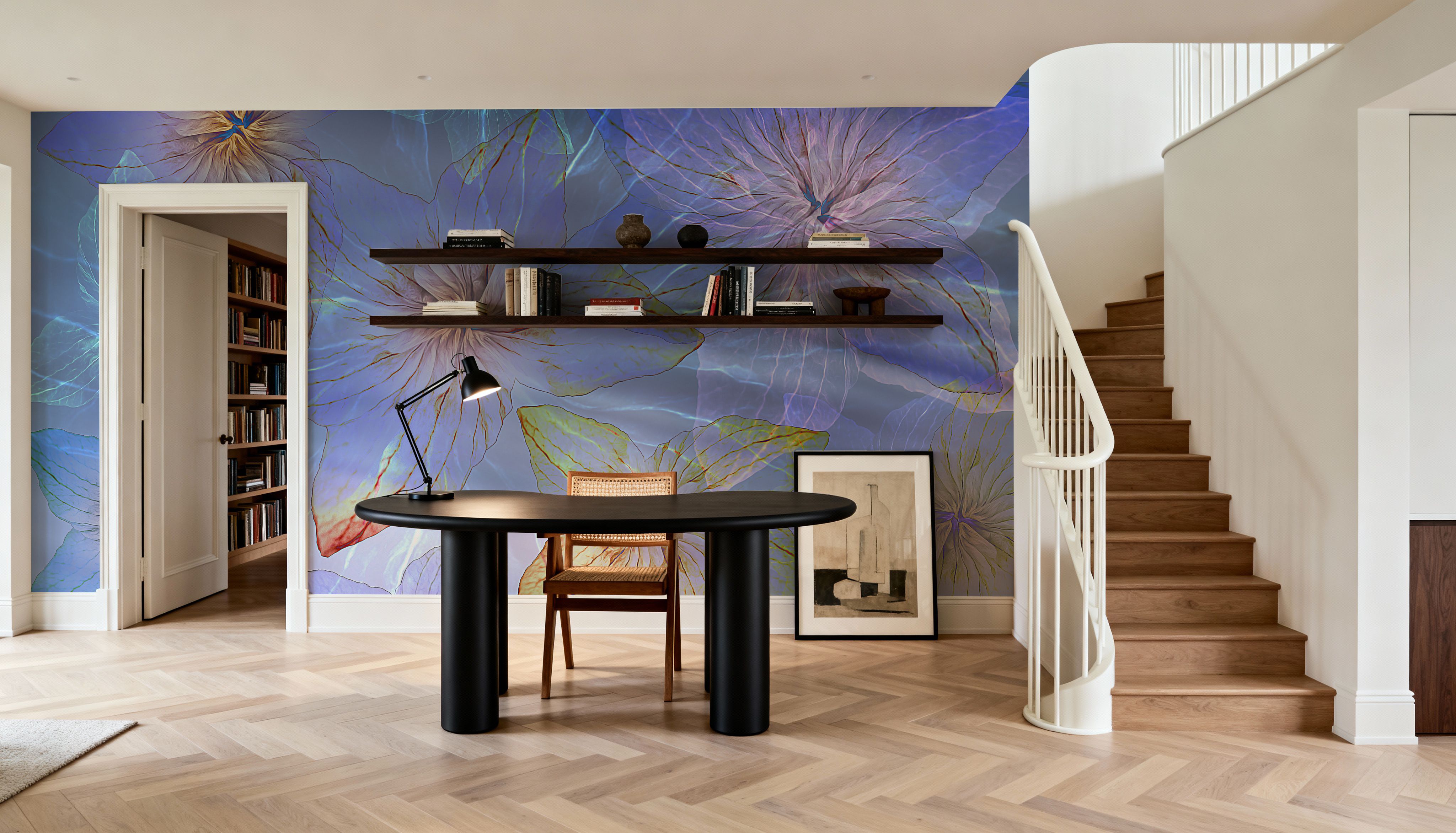 Blue Sea Blossoms, Wallpaper