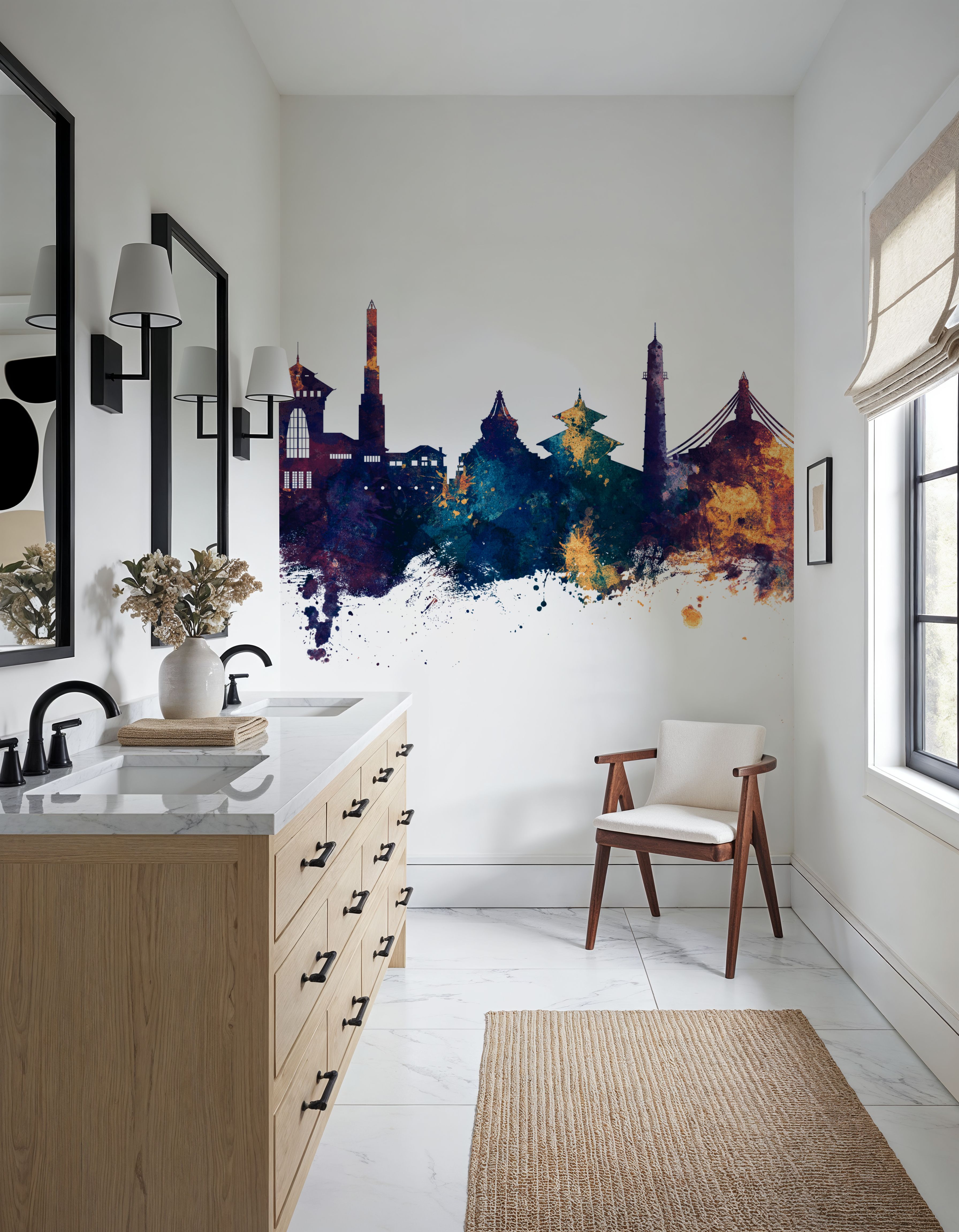 Kathmandu Nepal Skyline Blue & Bronze