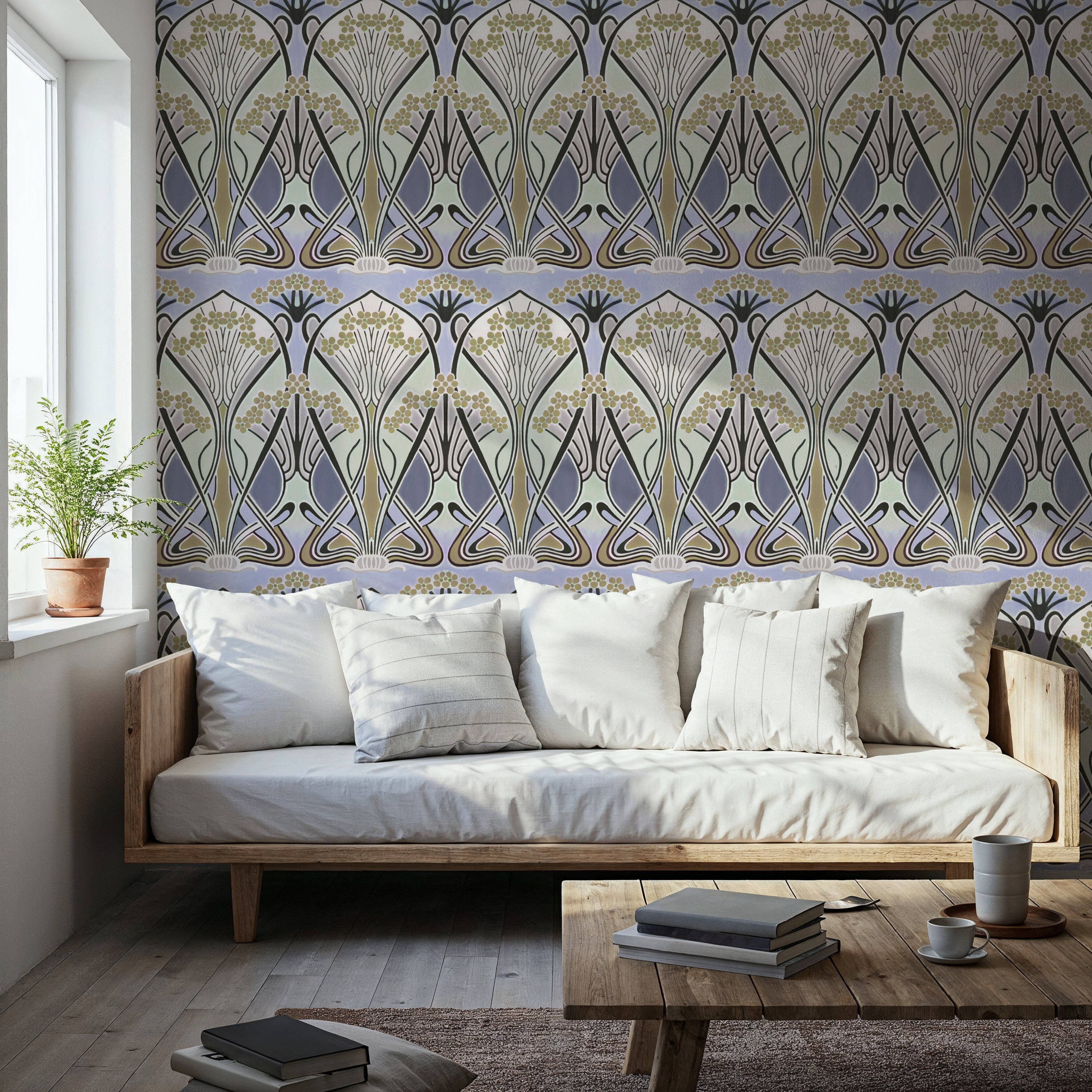 Floral Art Deco Aura, Periwinkle