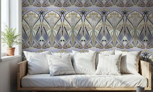 Floral Art Deco Aura, Periwinkle