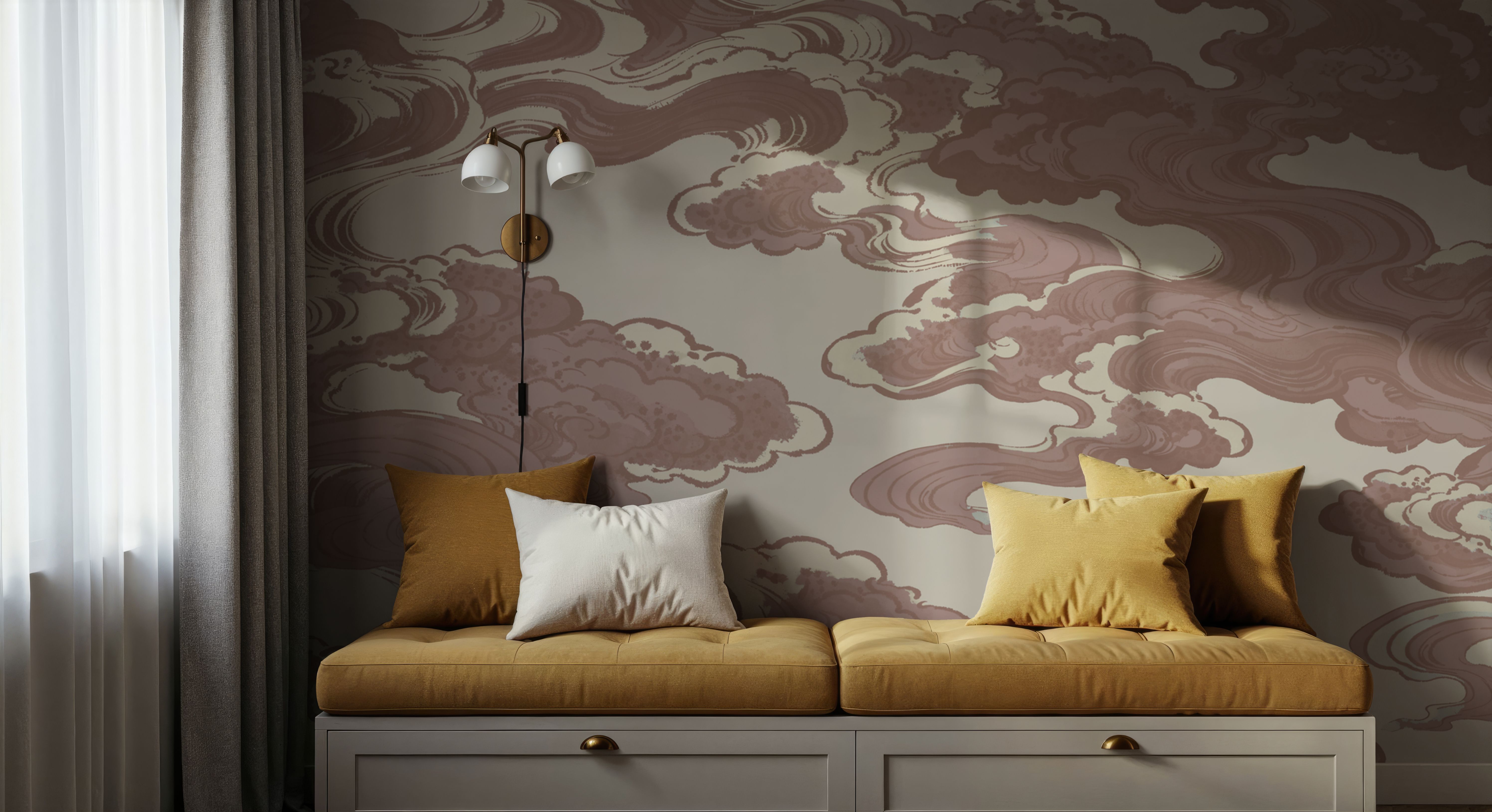 Ukiyo-e Clouds, Dusty Rose