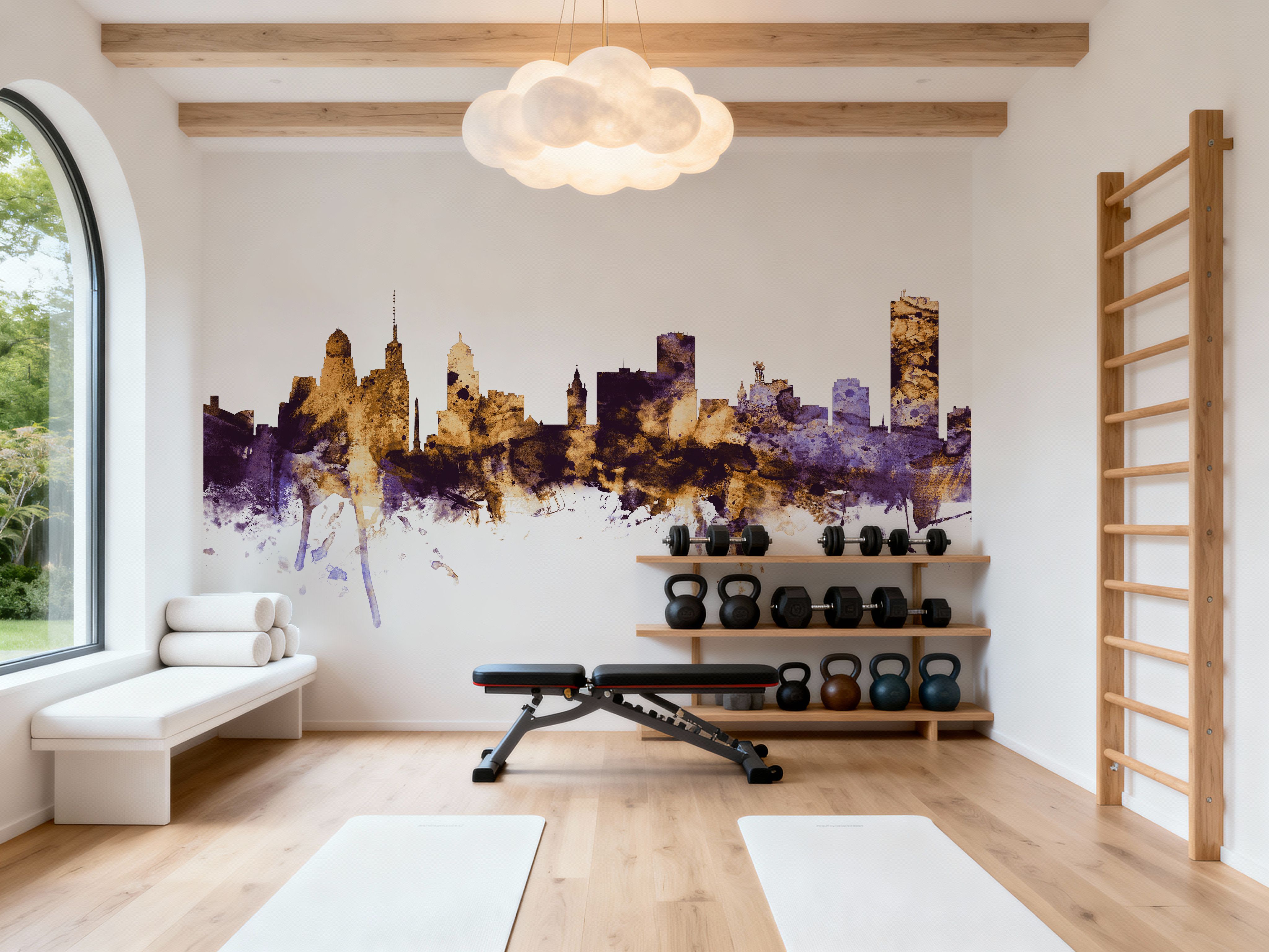 Buffalo New York Skyline Purple & Gold