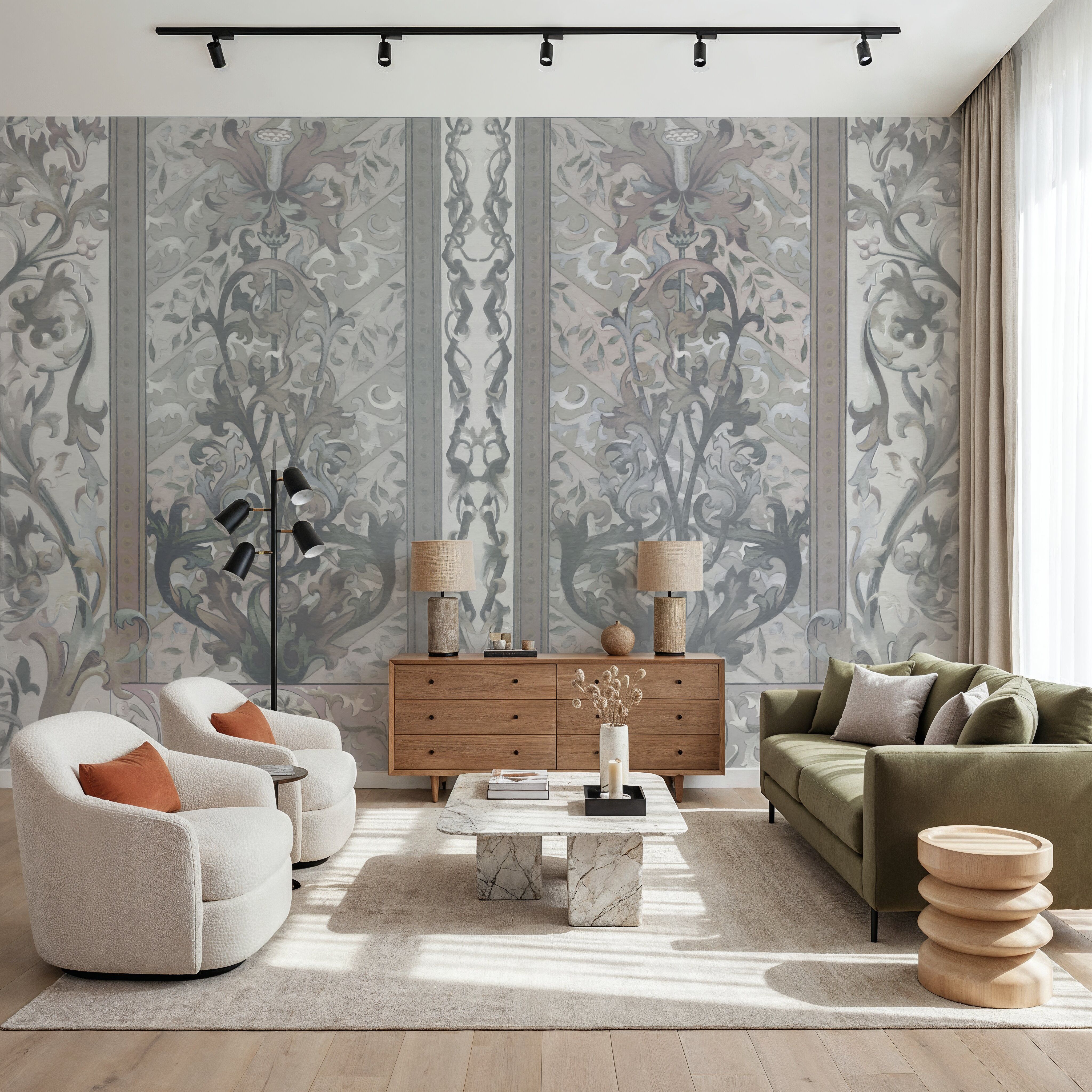 Plant Fantasy Ornament, Gray