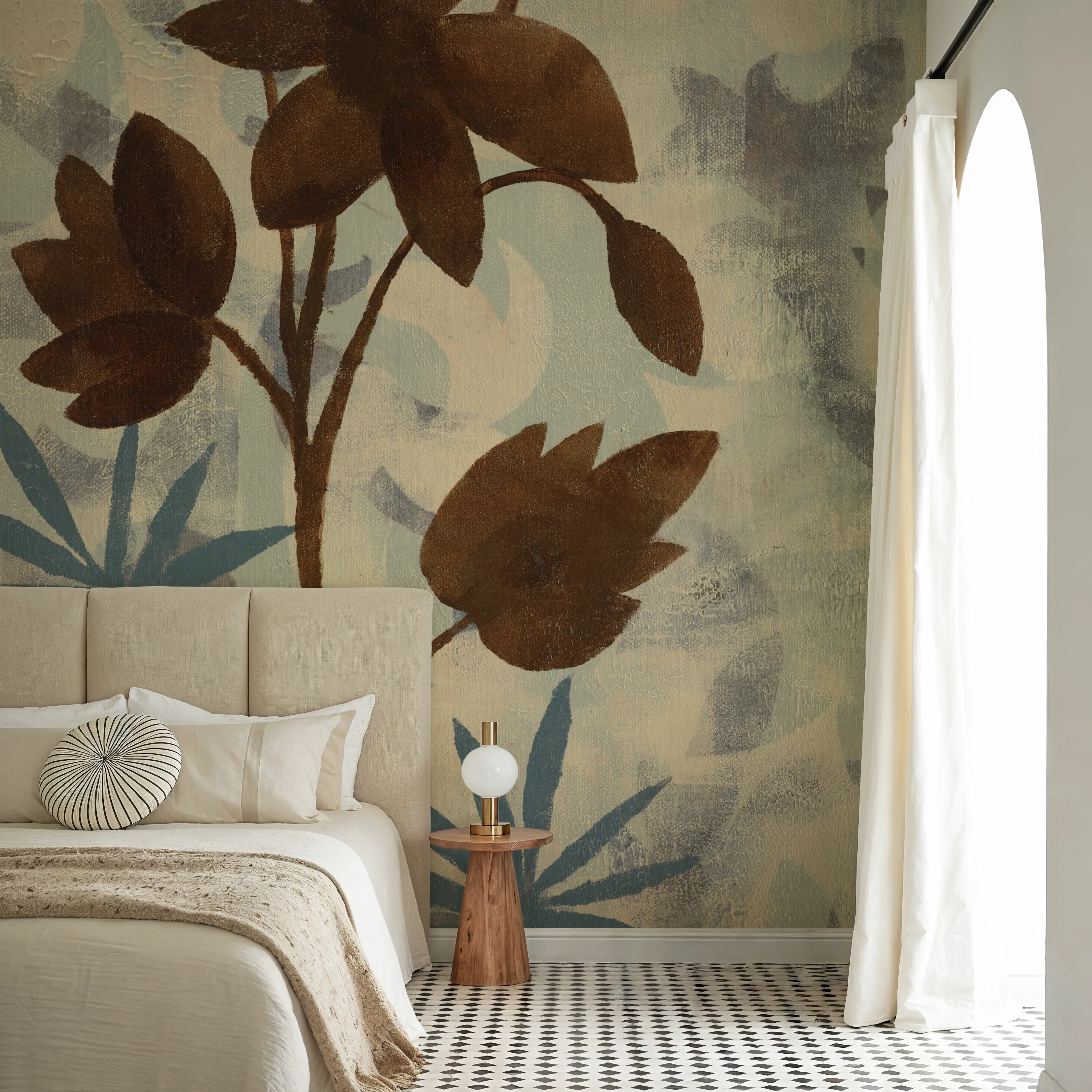 Wall Mural - Caressing Ocean Wind III - Abstract Nature mural wallpaper - Brown - Dining Room - Wallism UK - Peel & Stick or Paste-the-Wall