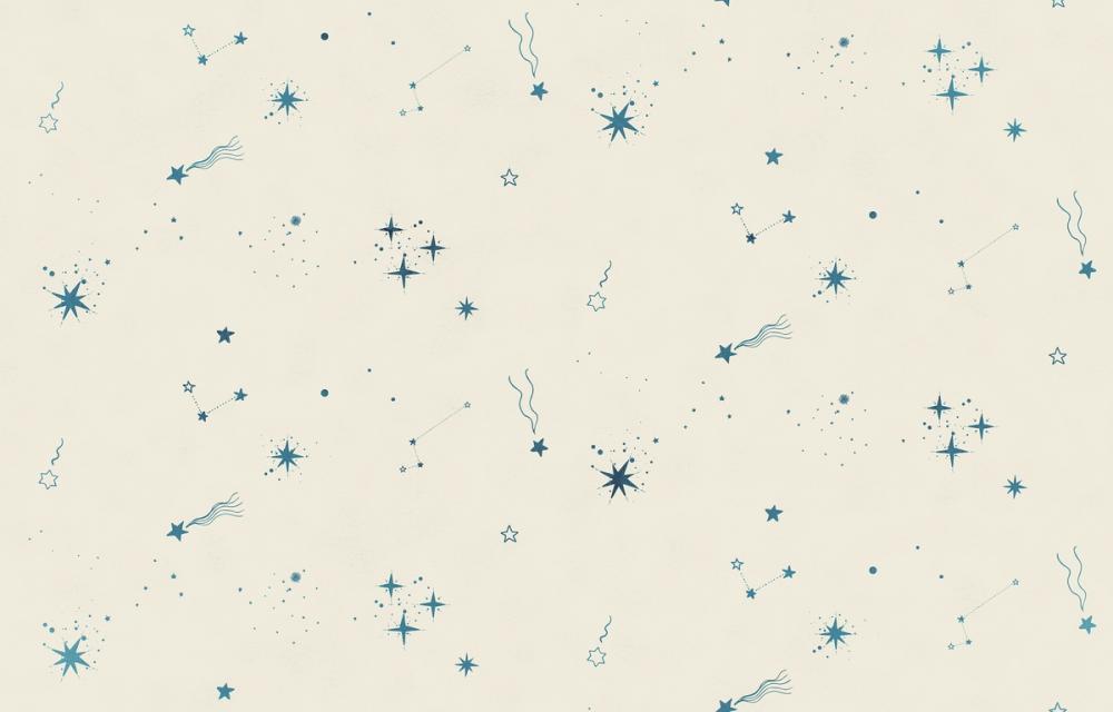 Stardust, Teal on Cream