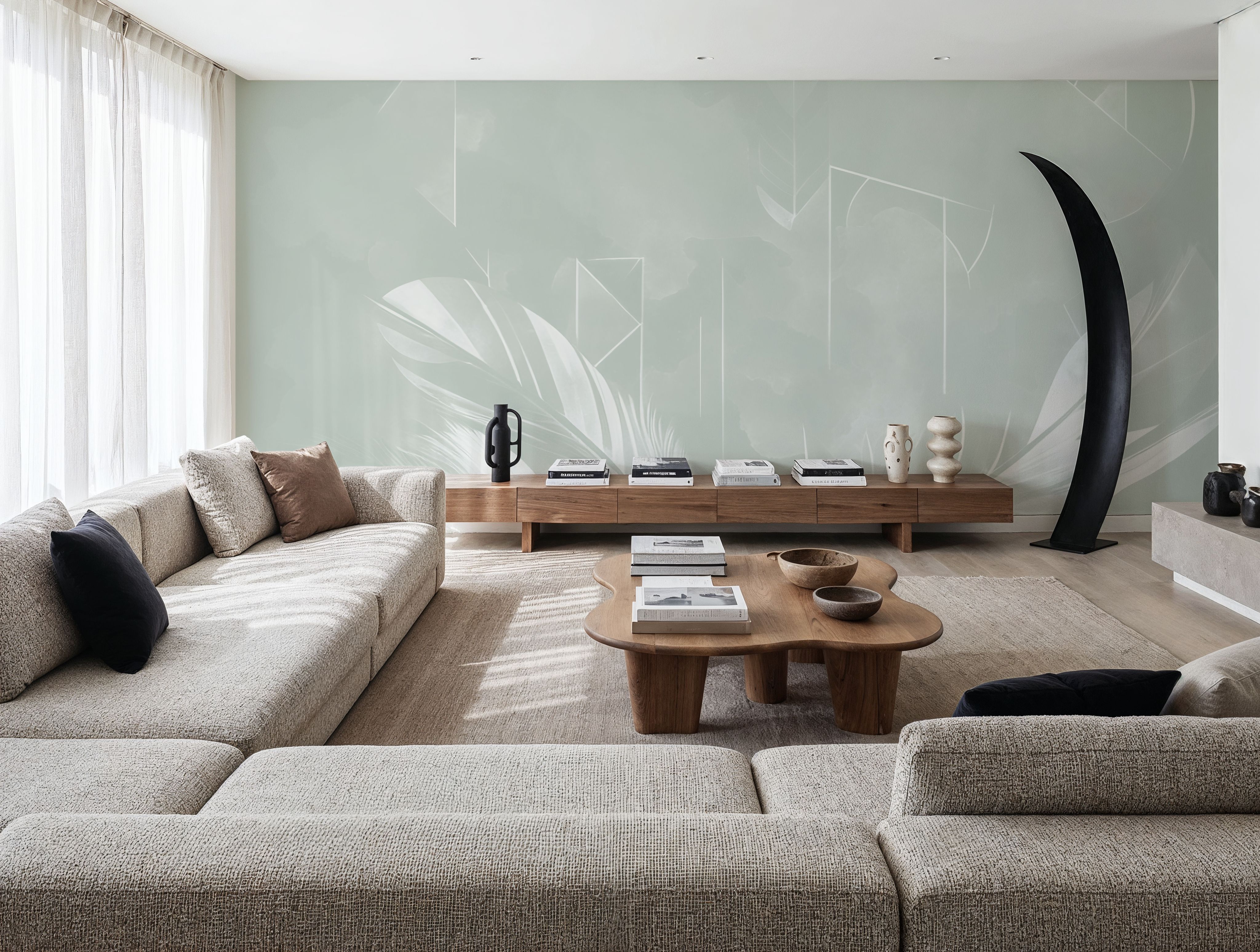 Solid Feather Geometry Green