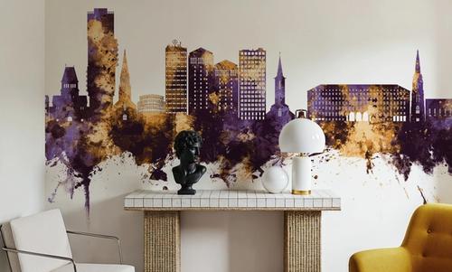 Bochum Germany Skyline Purple & Gold