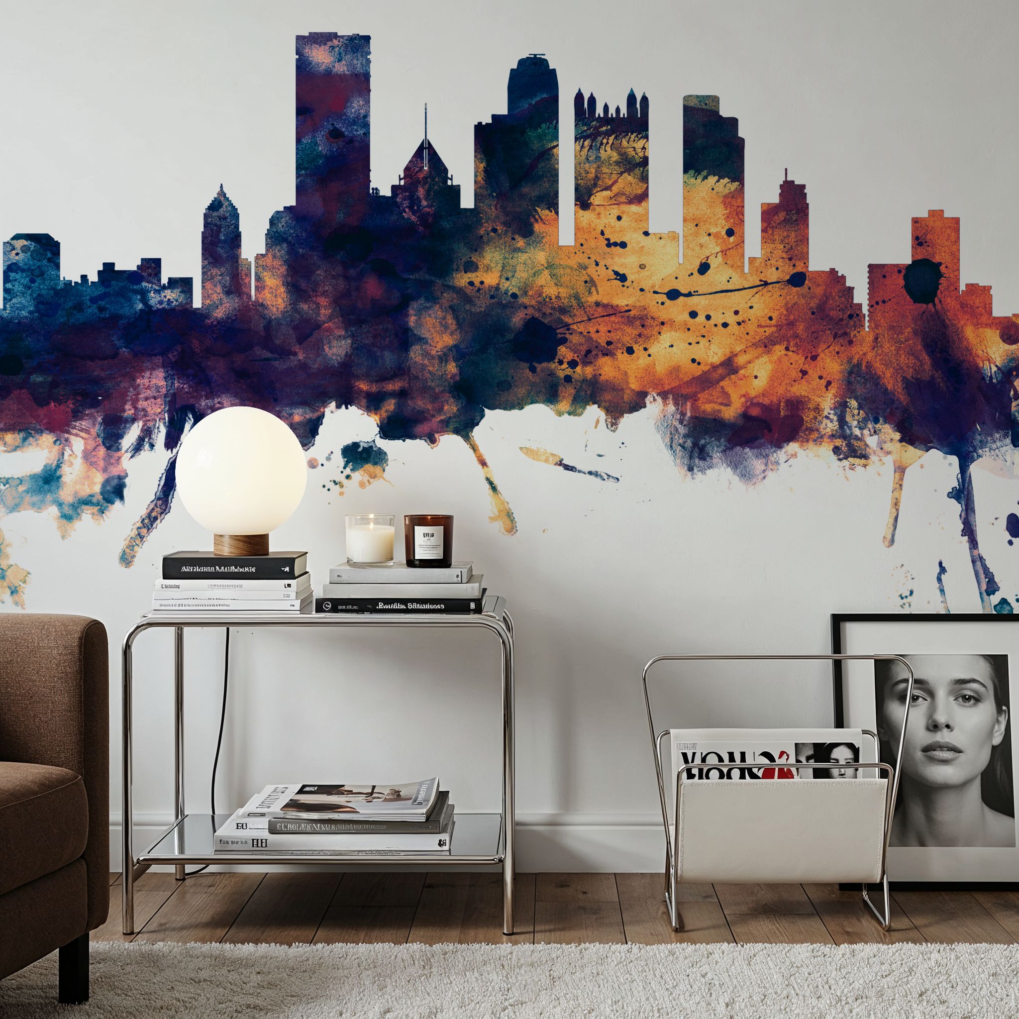 Pittsburg Pennsylvania Skyline Blue & Bronze