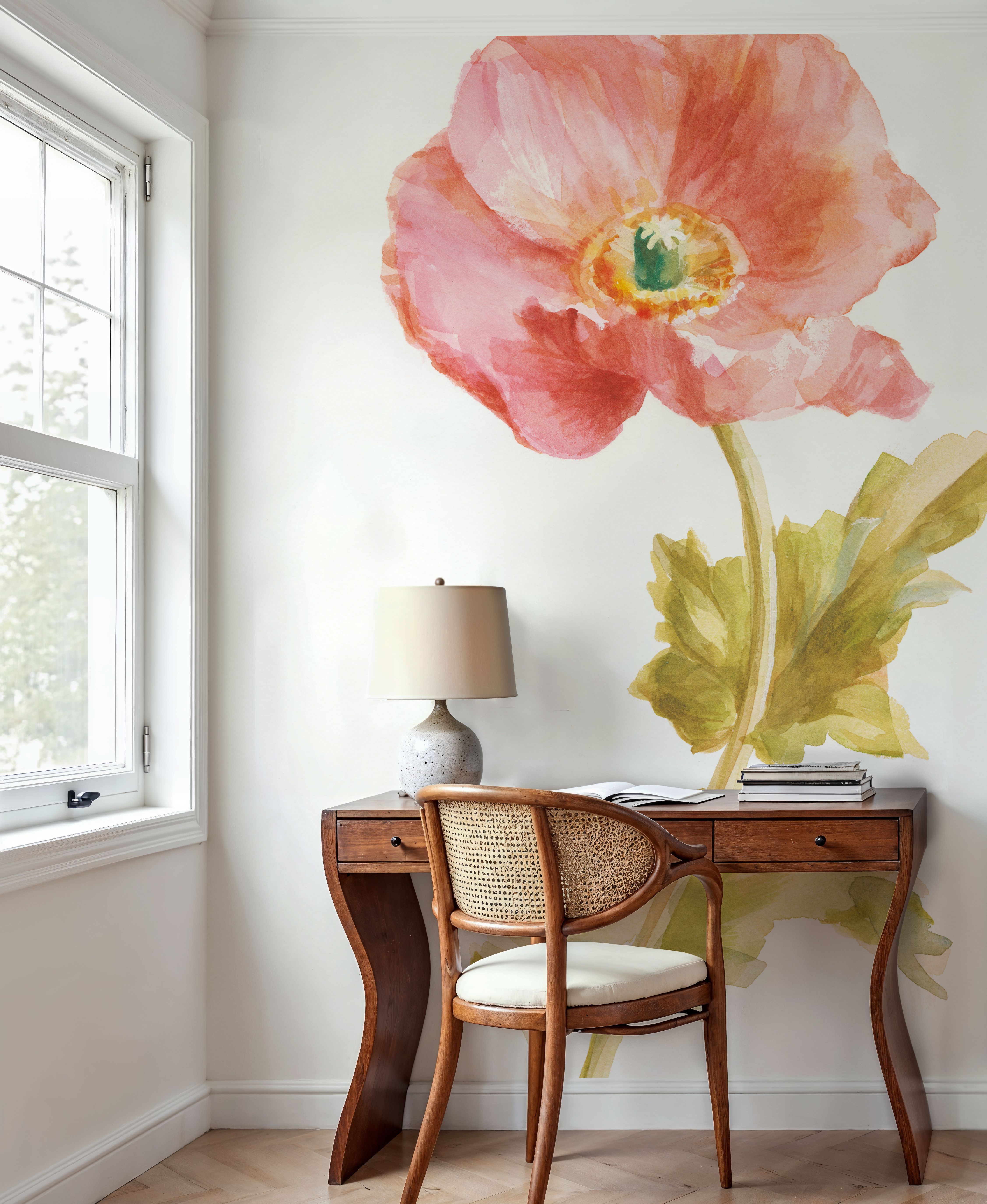 Garden Poppy on White