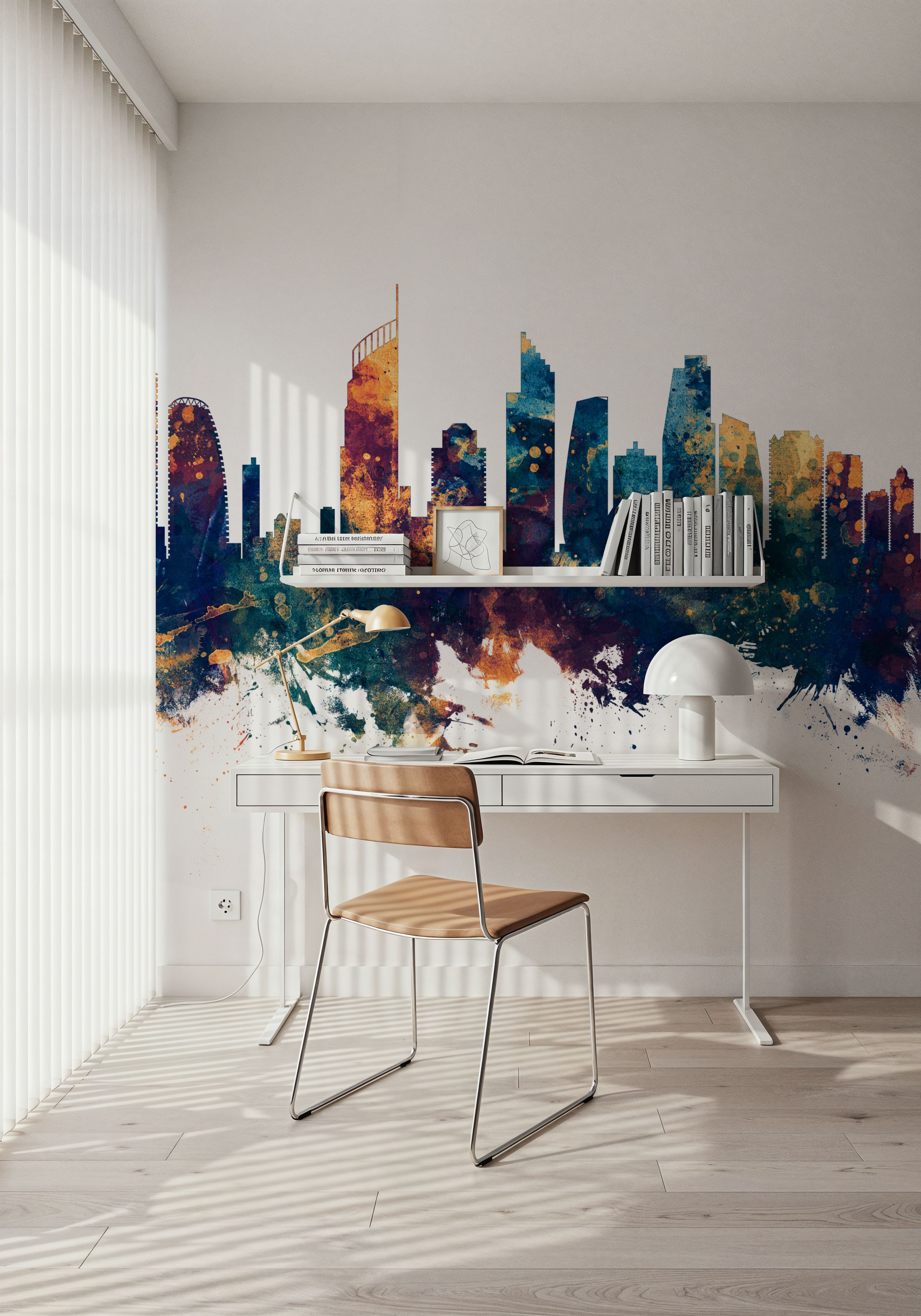 Gold Coast Australia Skyline Blue & Bronze