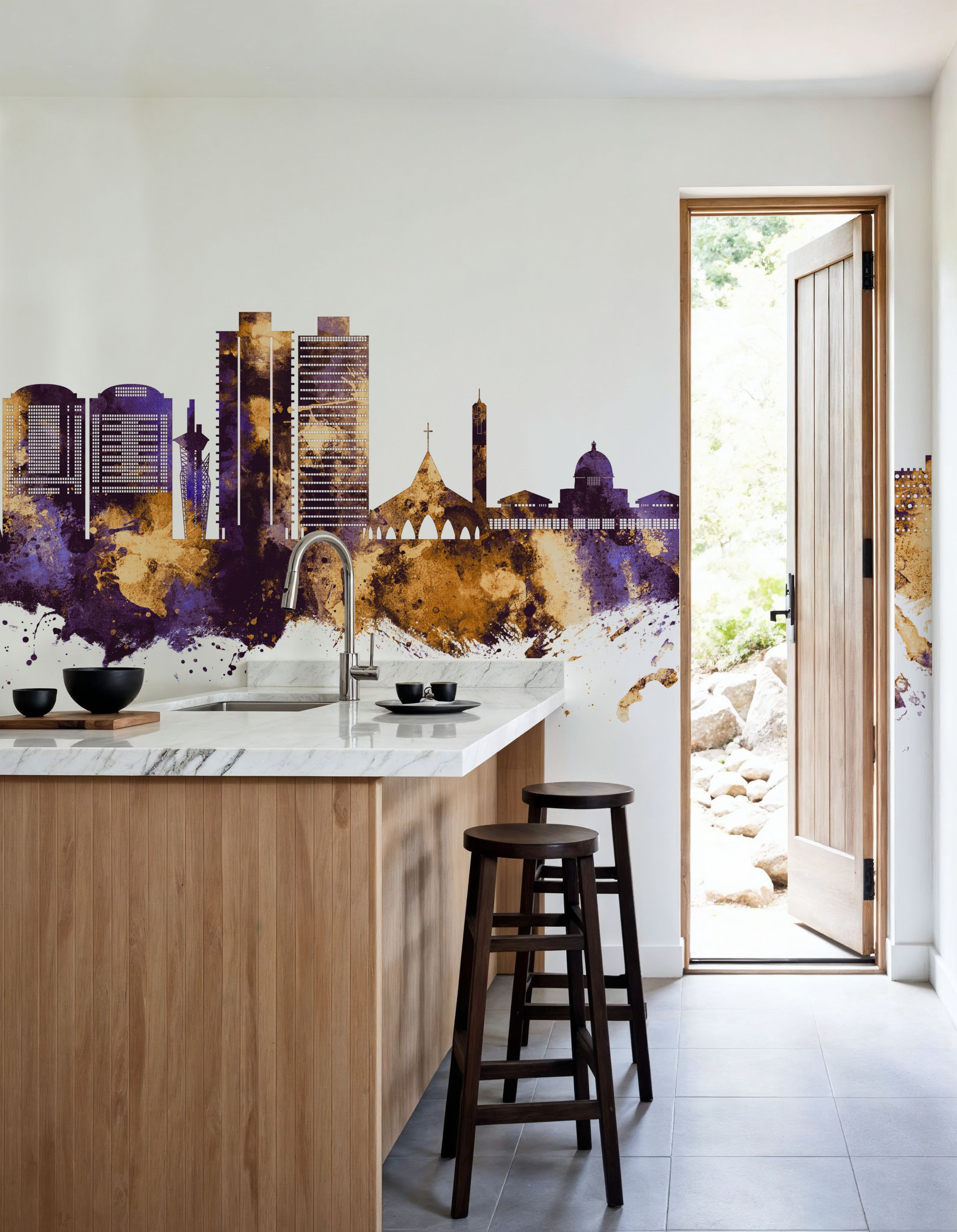 Abuja Nigeria Skyline Purple & Gold