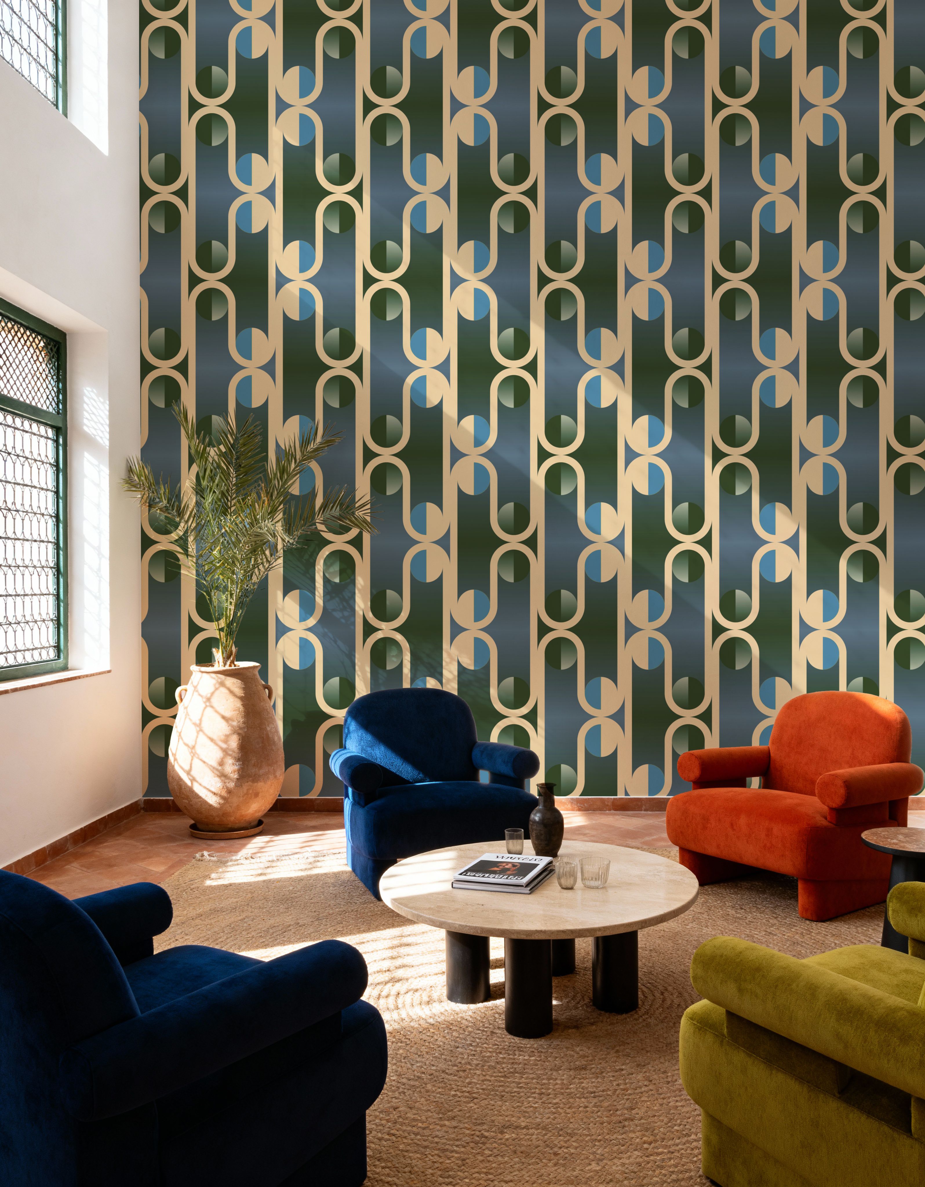 Art Deco Trellis, Green