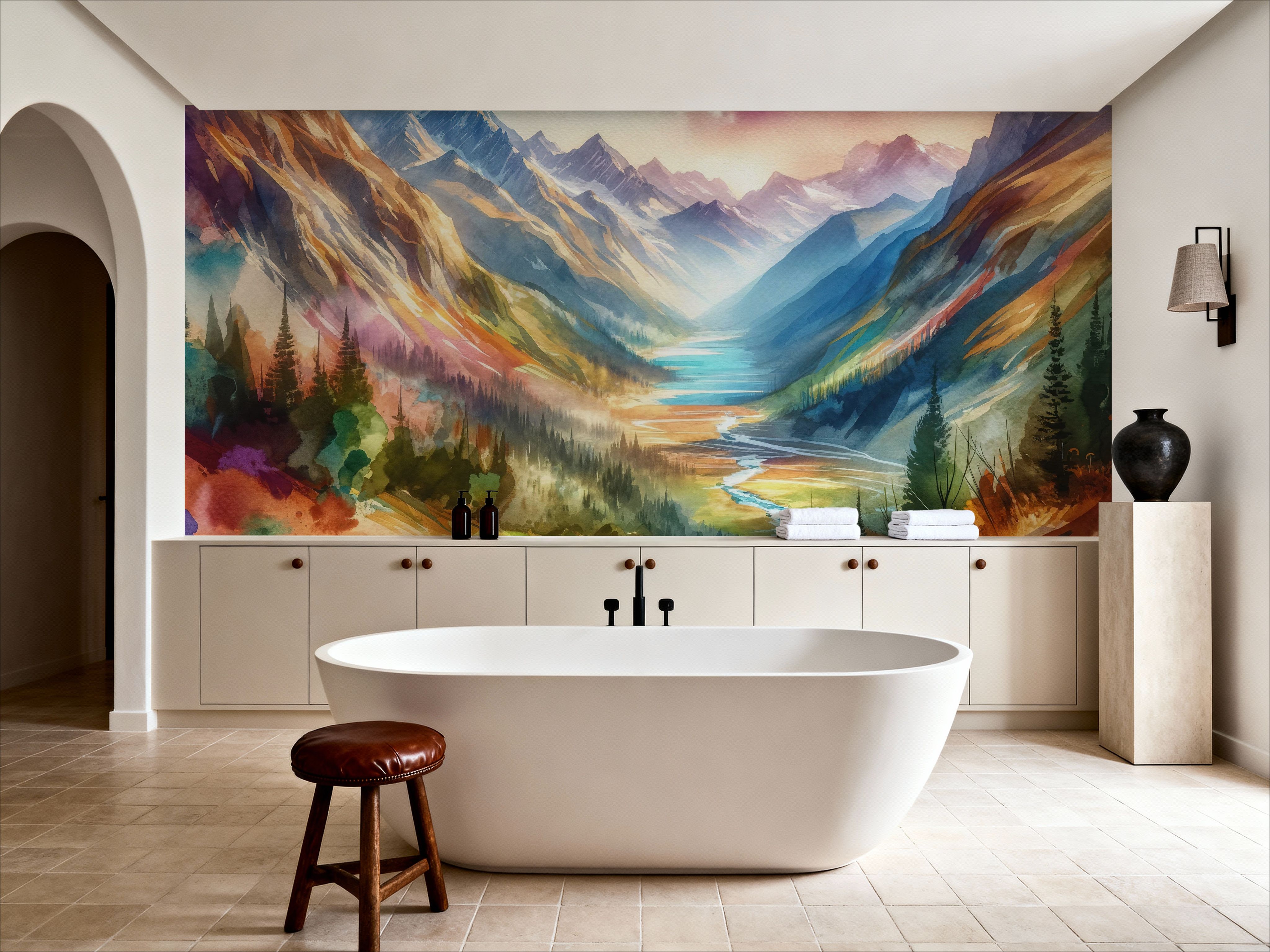 Colorful Mountain Valley Landscape