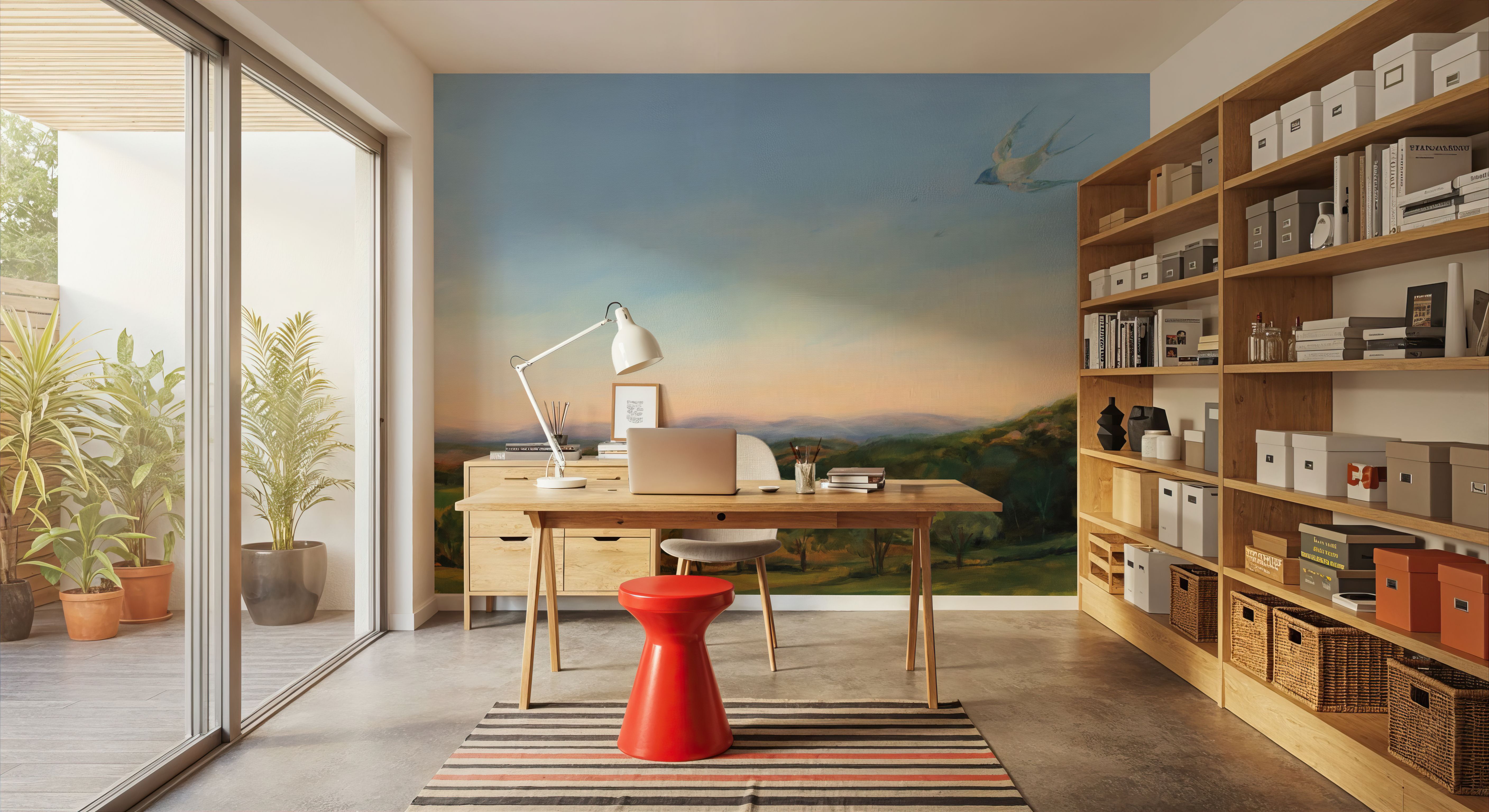 Barn Swallows Over Fable Farm, Wallpaper