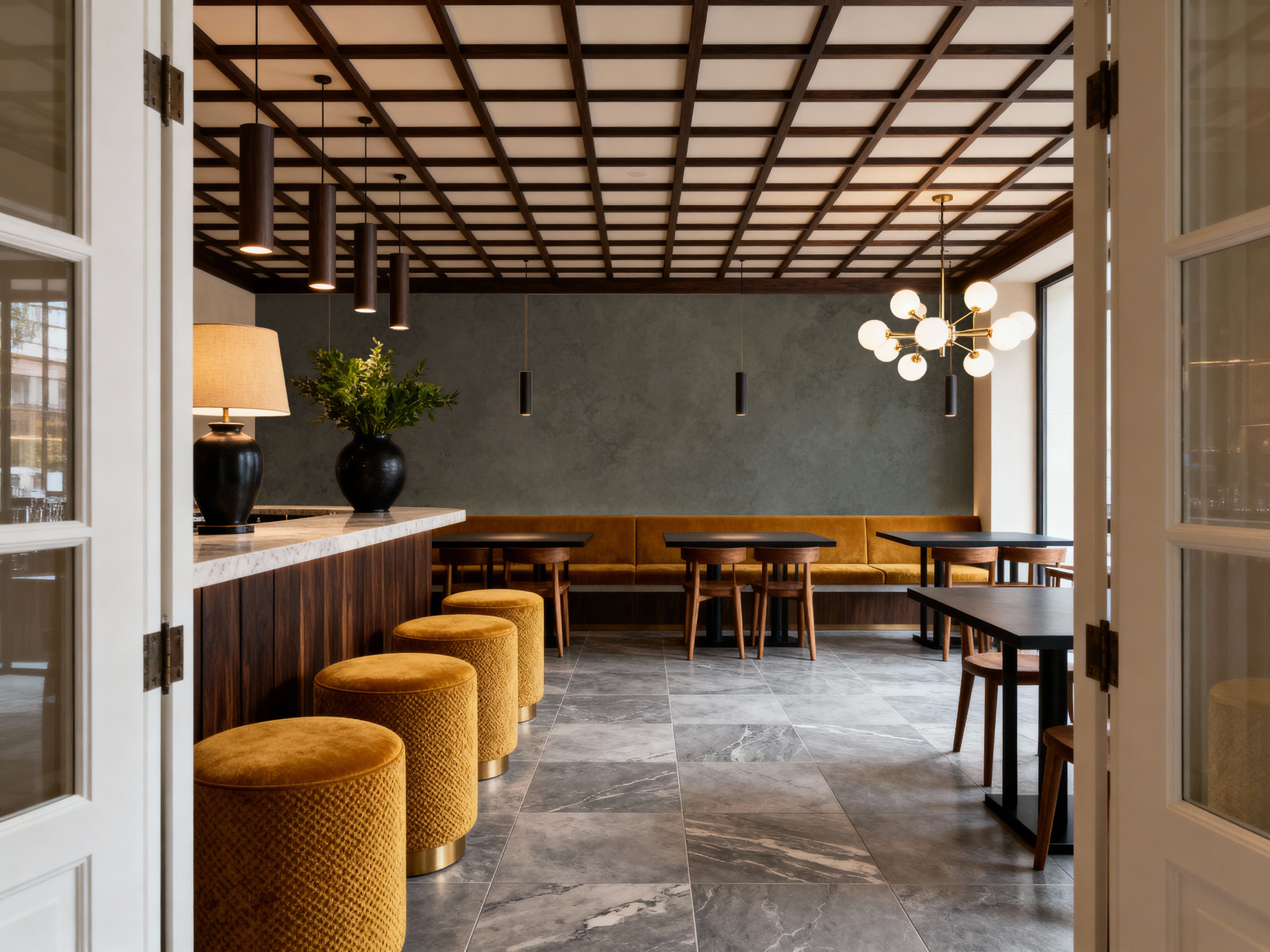 Subtle Plaster Wall, Dark Green