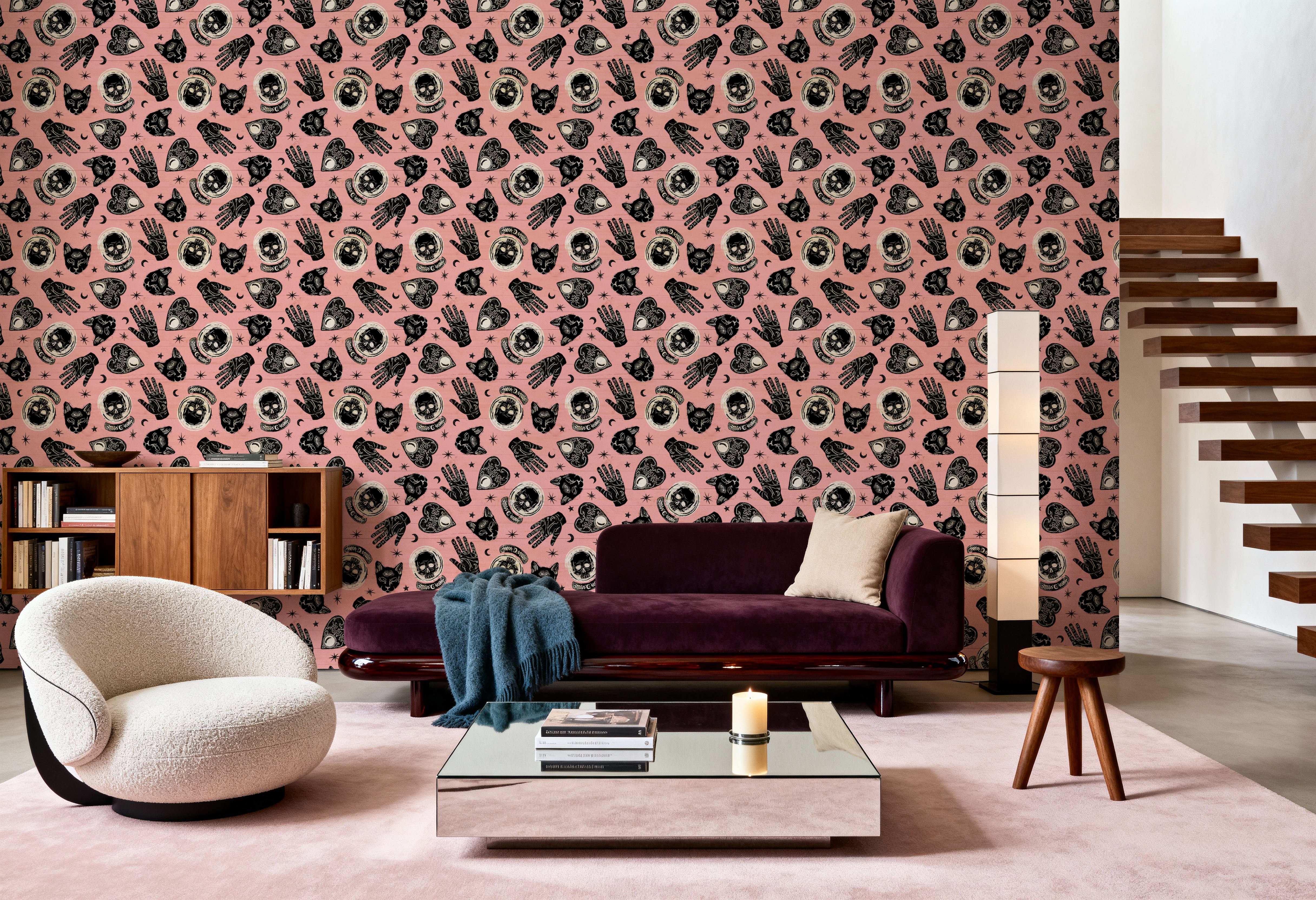 Symbolic Halloween Pink, Wallpaper