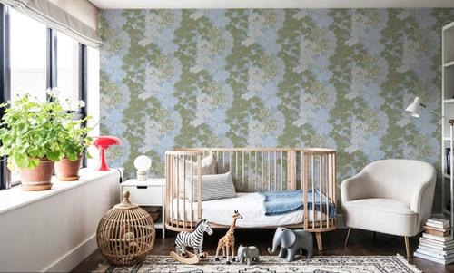 Overleaf Woodland Pattern, French Blue