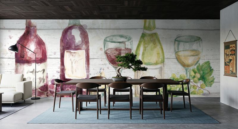Wine With That wallpaper mural 100% PVC-free and non-toxic