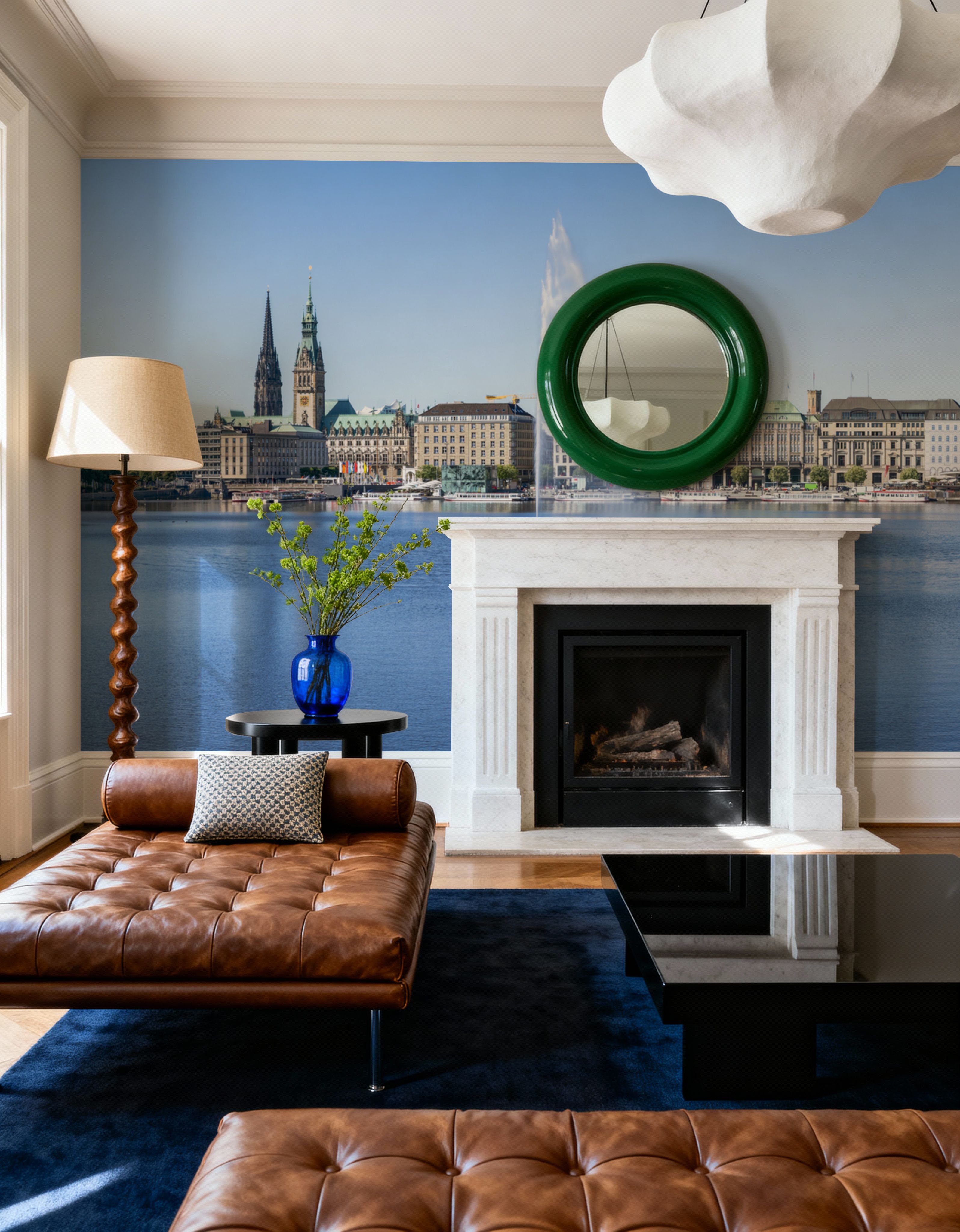 Urban Fountain Reflection