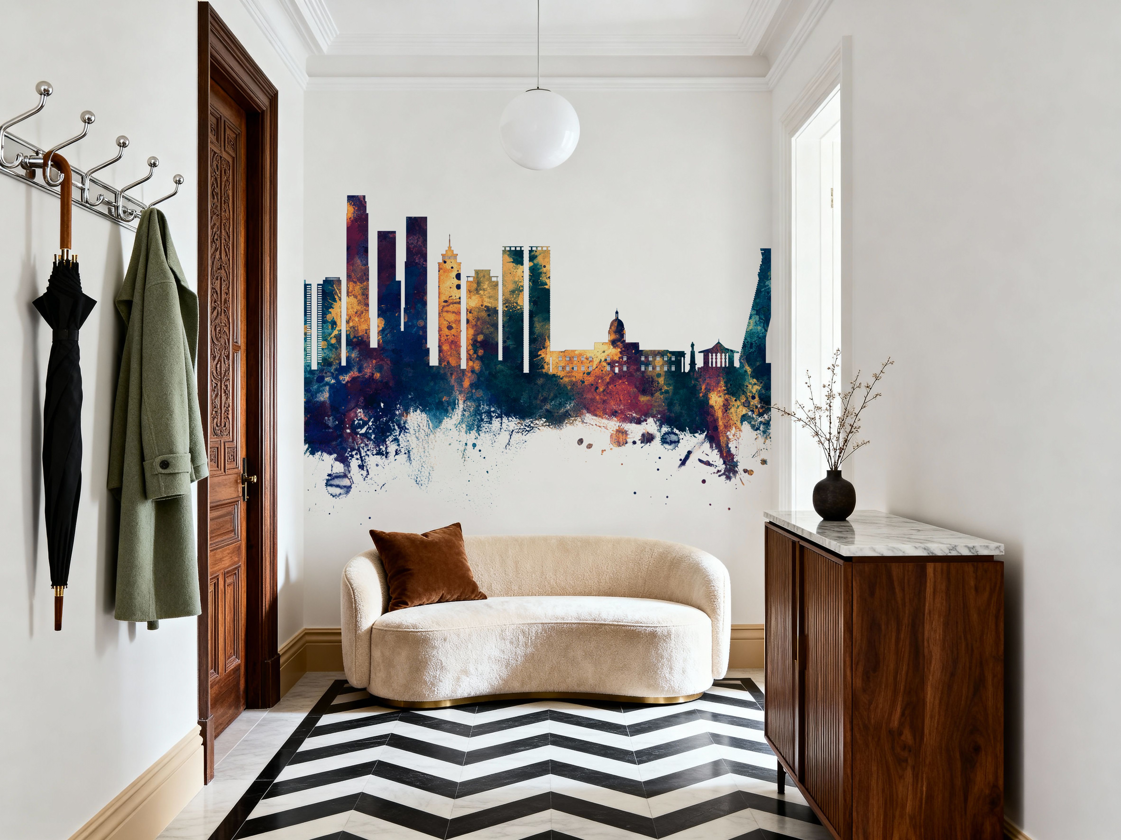 Colombo Sri Lanka Skyline Blue & Bronze